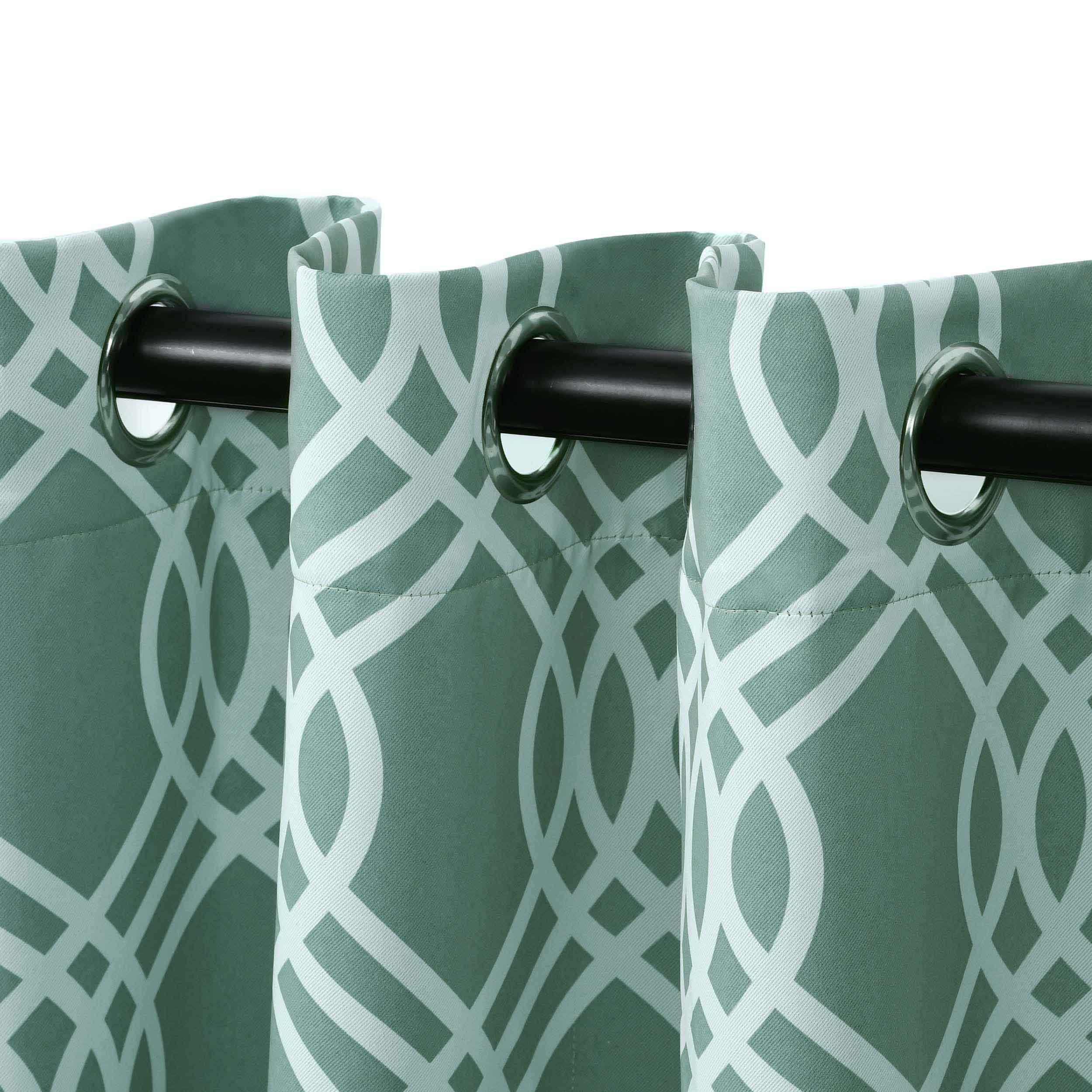 Ribbon Trellis Washable Room Darkening Blackout Curtain Panel Set - Omnigoodsstore