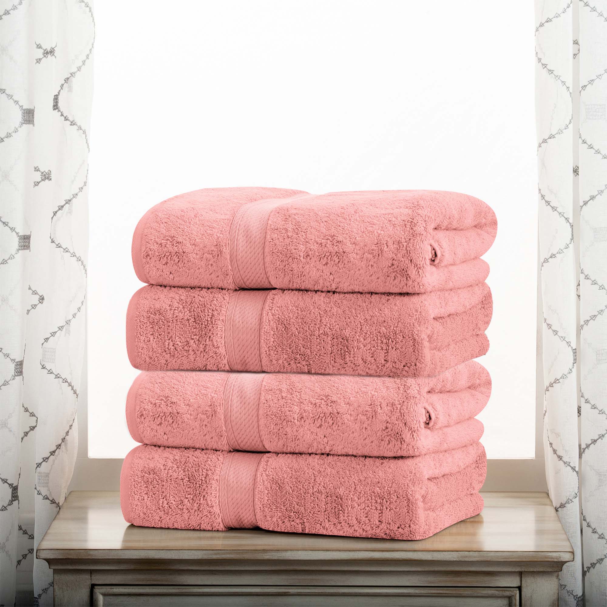 Egyptian Cotton Pile Plush Heavyweight Soft 4 Piece Bath Towel Set - Omnigoodsstore