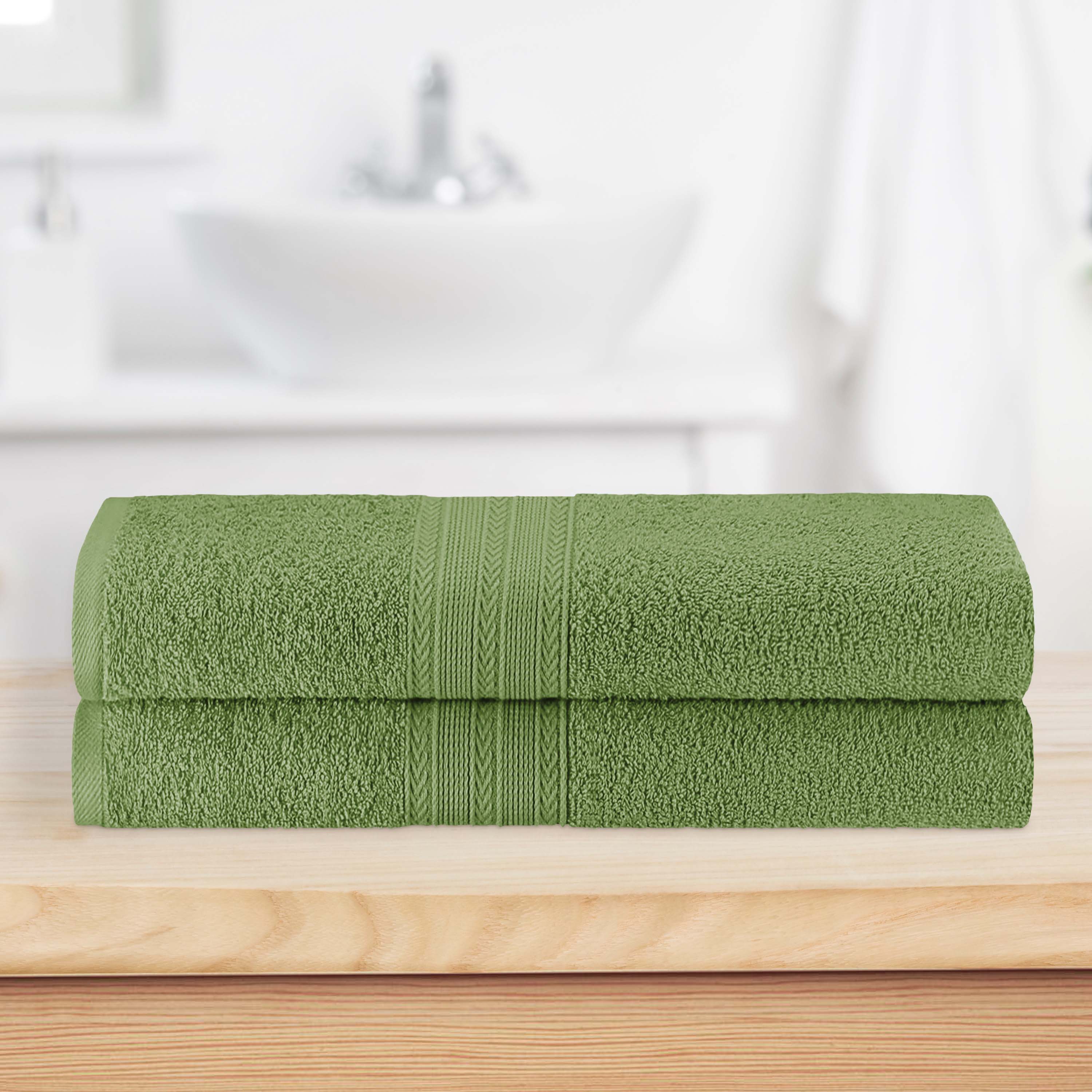 Cotton Eco Friendly 2 Piece Solid Bath Sheet Towel Set - Omnigoodsstore