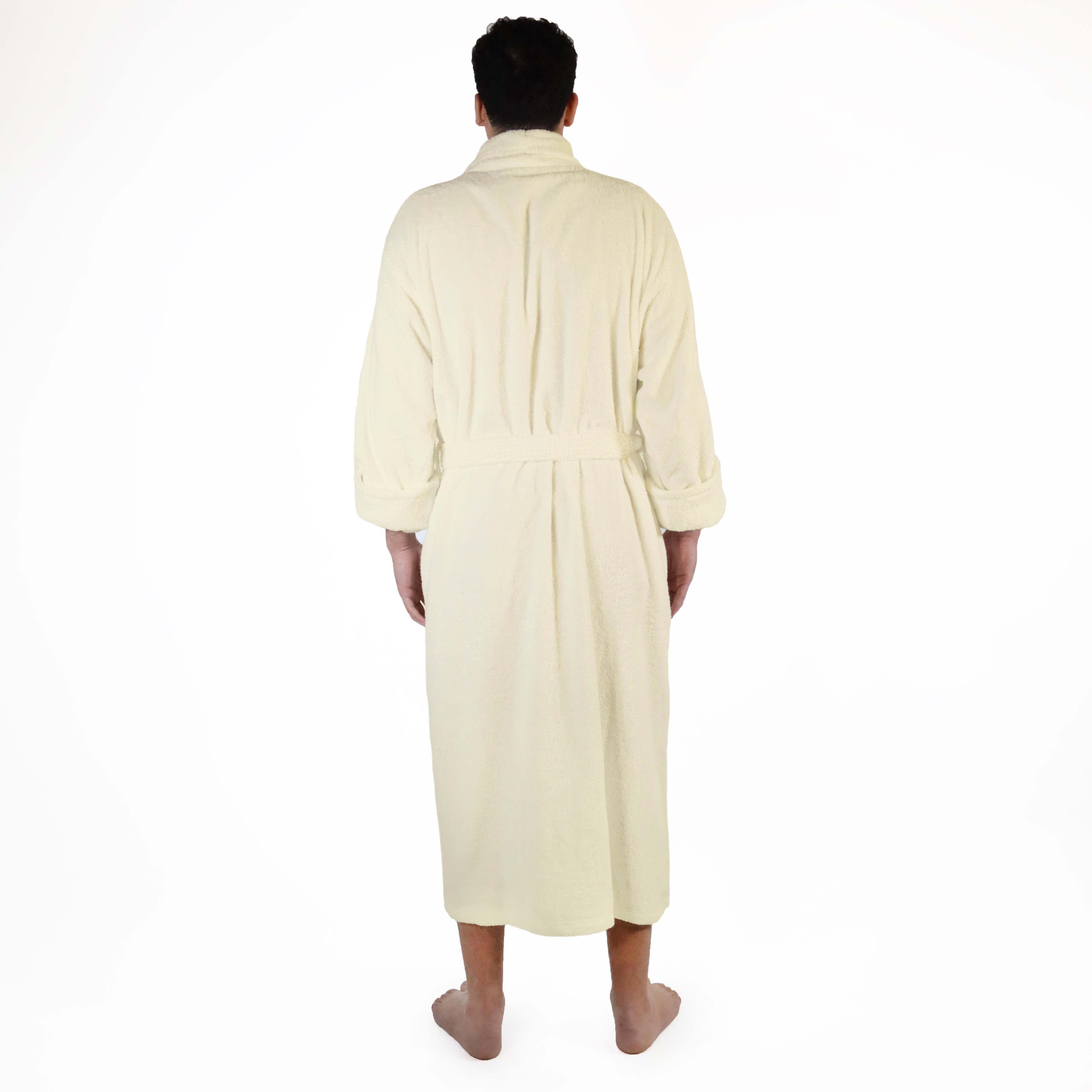 Turkish Cotton Bathrobe Women Men Unisex Shawl Collar Long Bathrobe - Omnigoodsstore