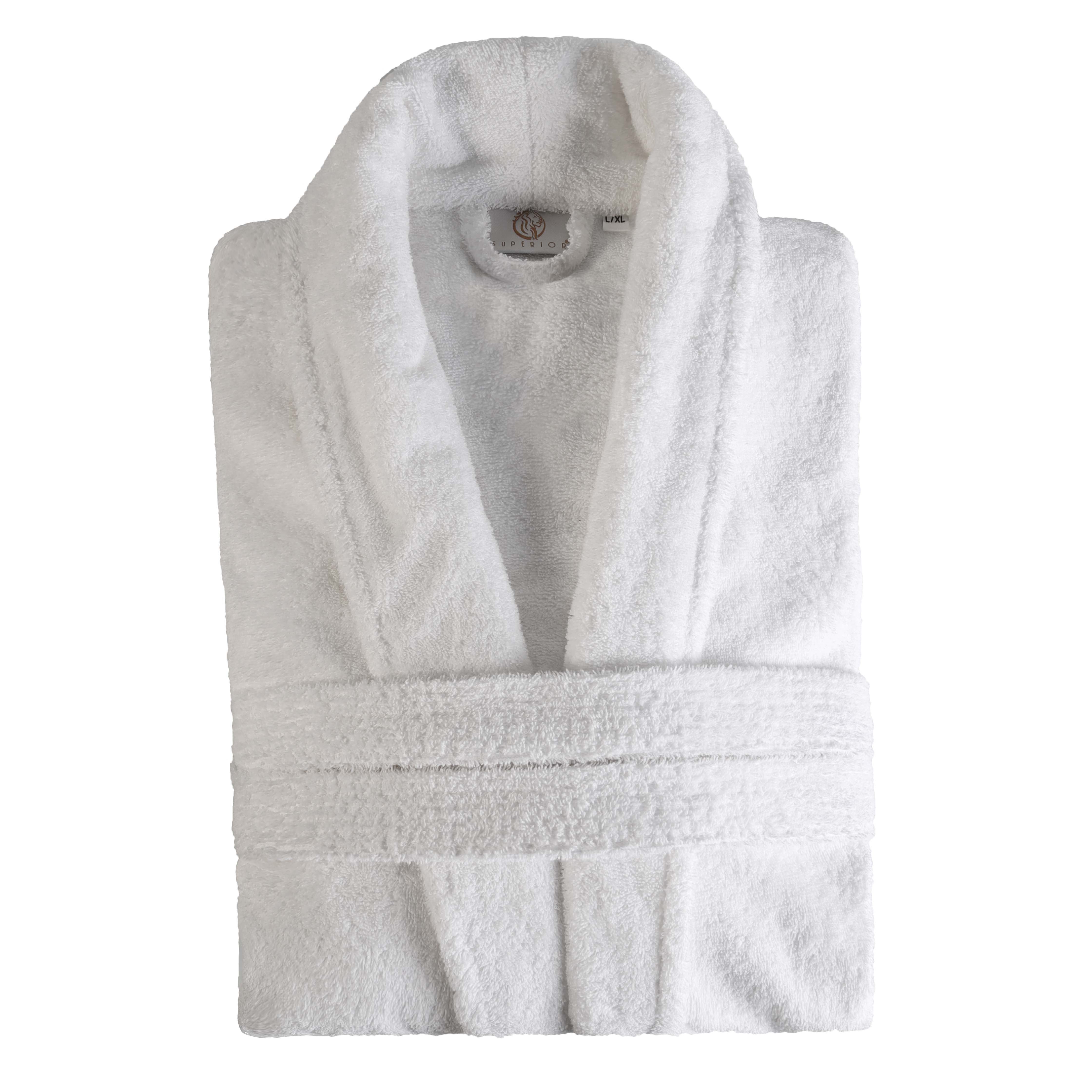 Turkish Cotton Bathrobe Women Men Unisex Shawl Collar Long Bathrobe - Omnigoodsstore