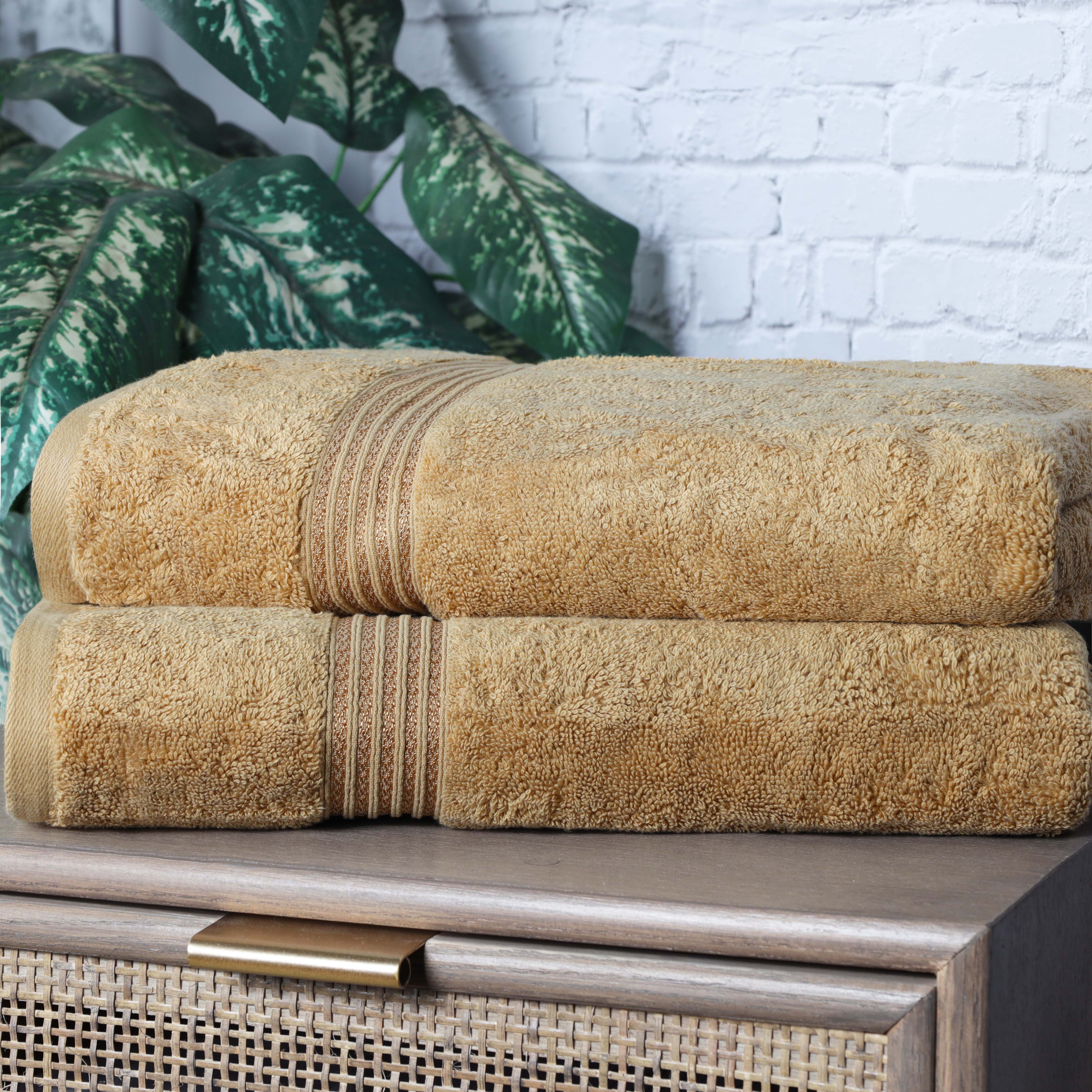 Egyptian Cotton Highly Absorbent Solid Ultra Soft Bath Sheet Set of 2 - Omnigoodsstore