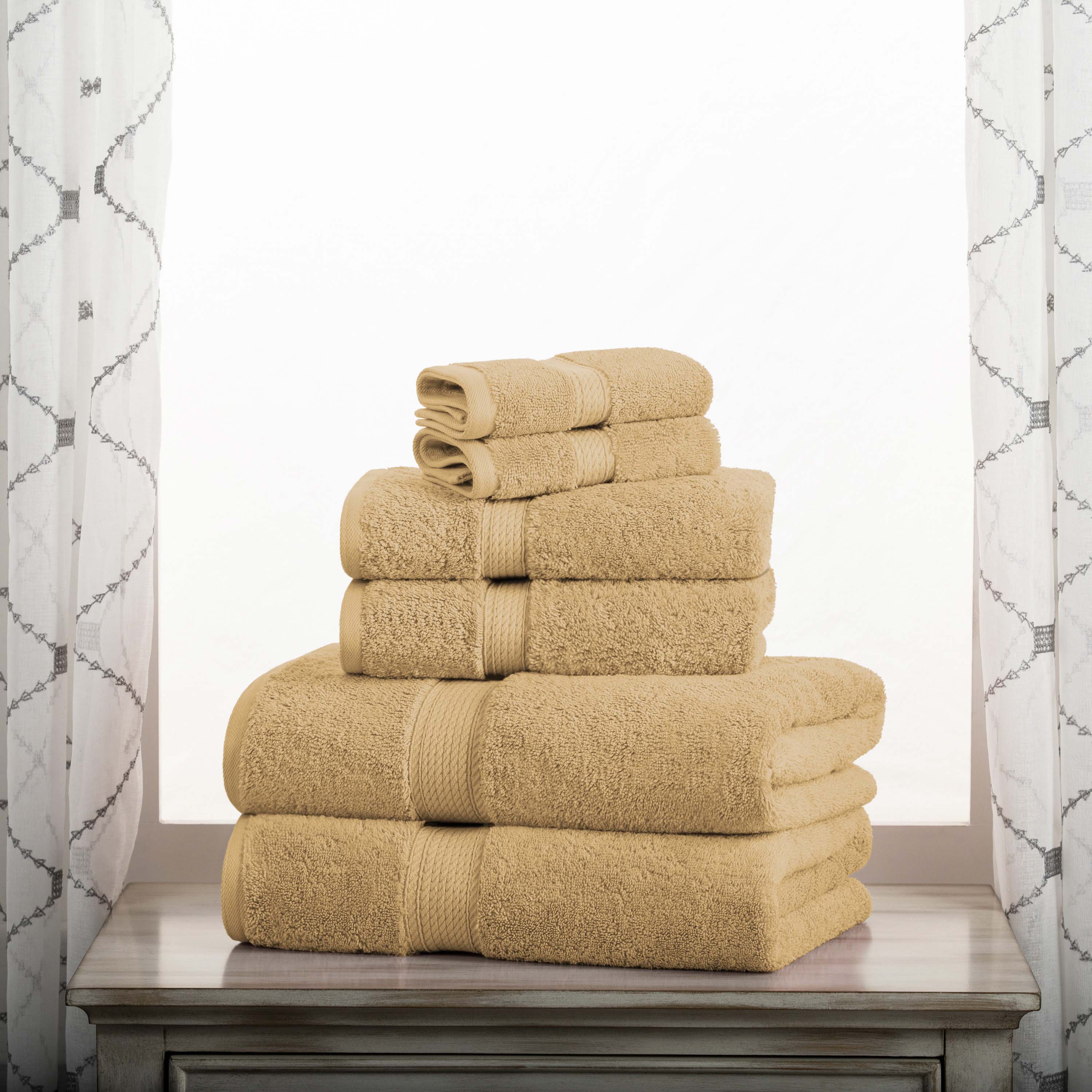 Egyptian Cotton Pile Plush Heavyweight Luxury Soft 6-Piece Towel Set - Omnigoodsstore