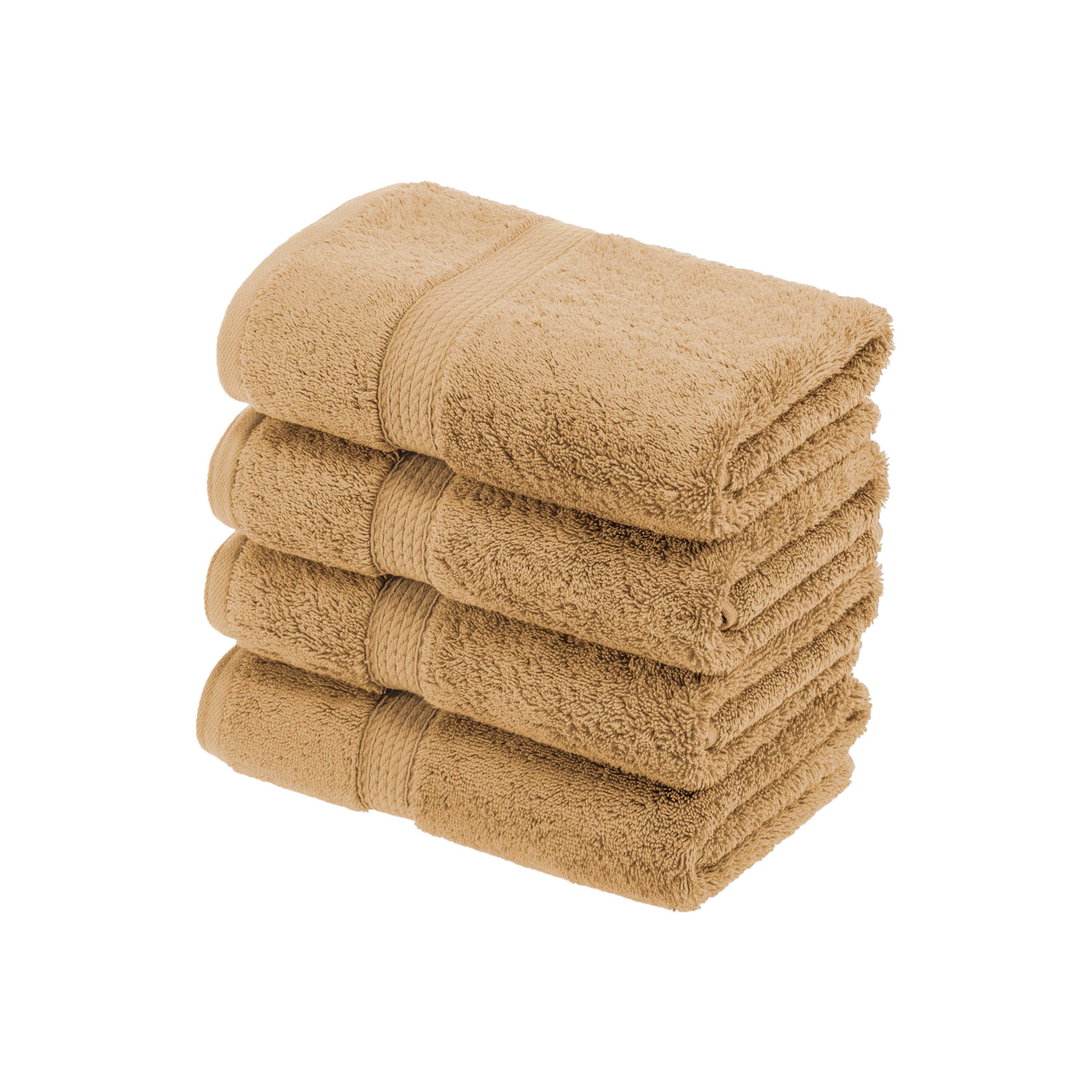 Egyptian Cotton Pile Plush Heavyweight Luxury Soft Hand Towel Set of 4 - Omnigoodsstore