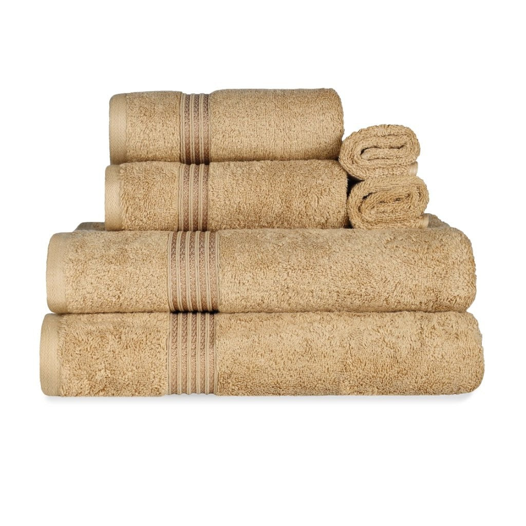 Egyptian Cotton Highly Absorbent Solid 6-Piece Ultra Soft Towel Set - Omnigoodsstore