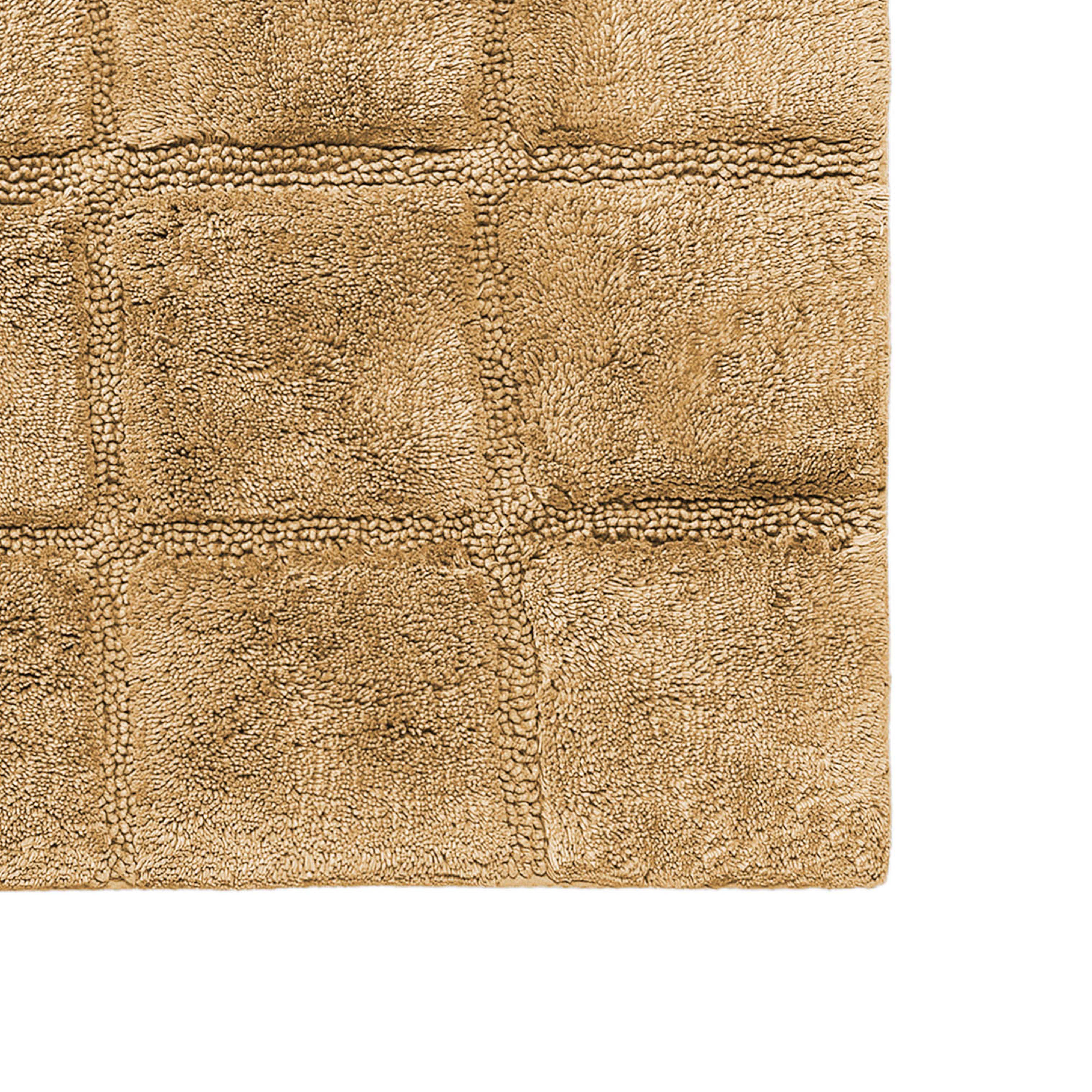 Solid Cotton 2 Piece Checkered Non Slip Bath Rug Set - Omnigoodsstore