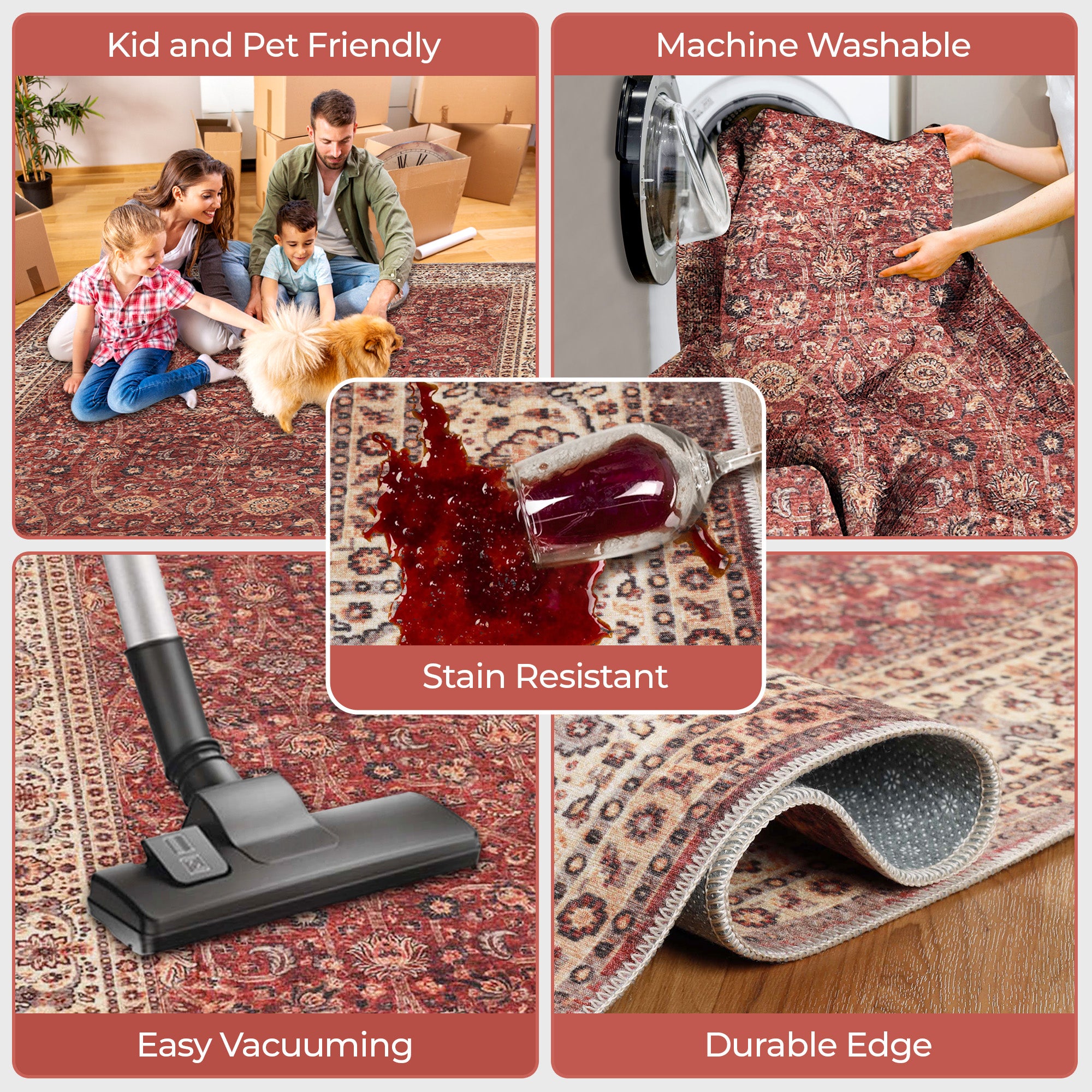 Toucan Vintage Non-Slip Machine Washable Indoor Area Rug or Runner Rug - Omnigoodsstore