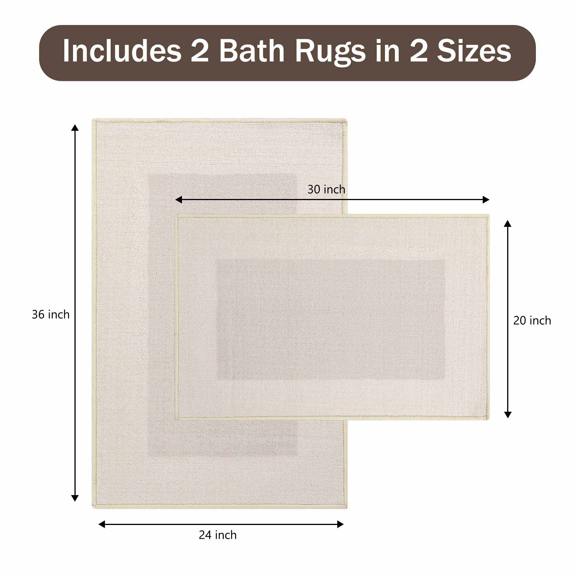 Troy Solid Non-Slip Machine Washable Bath Rug Set - Omnigoodsstore