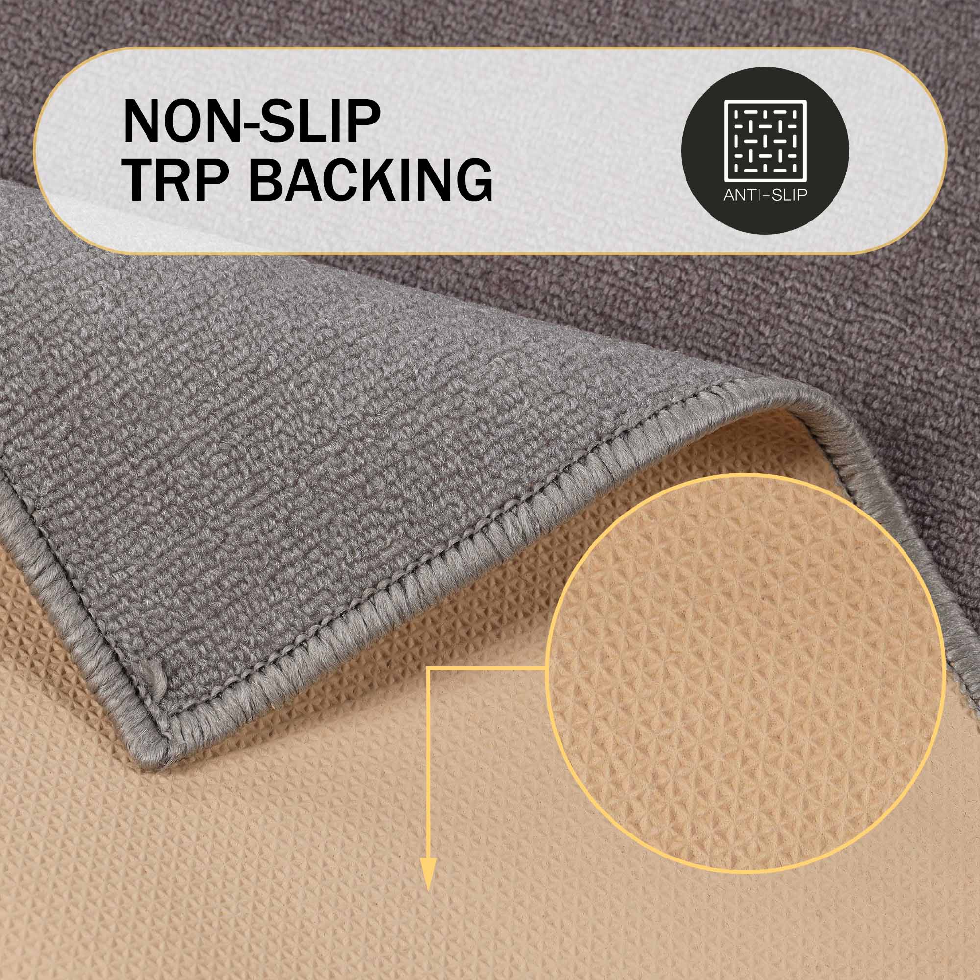 Troy Solid Non-Slip Machine Washable Bath Rug Set - Omnigoodsstore