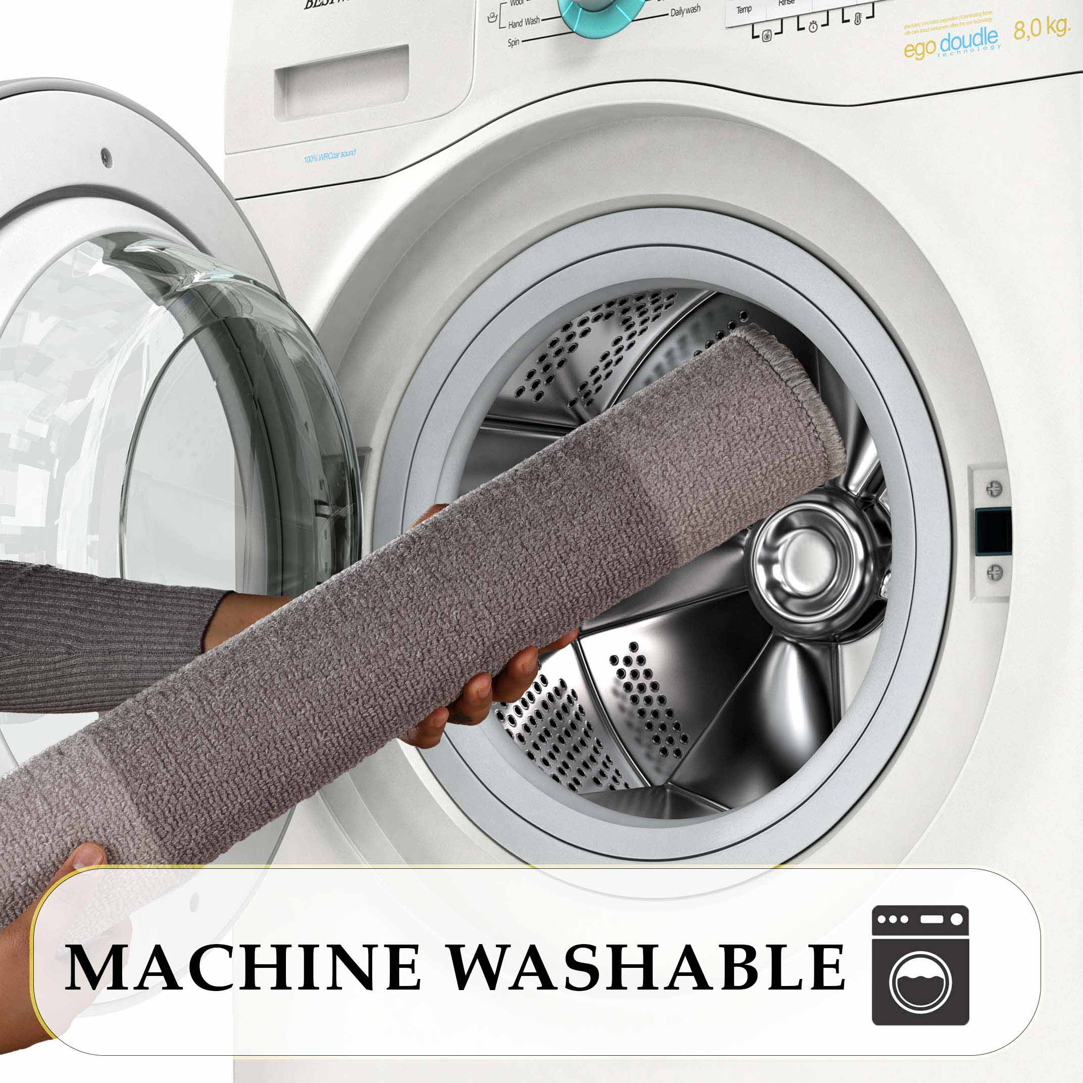 Troy Solid Non-Slip Machine Washable Bath Rug Set - Omnigoodsstore