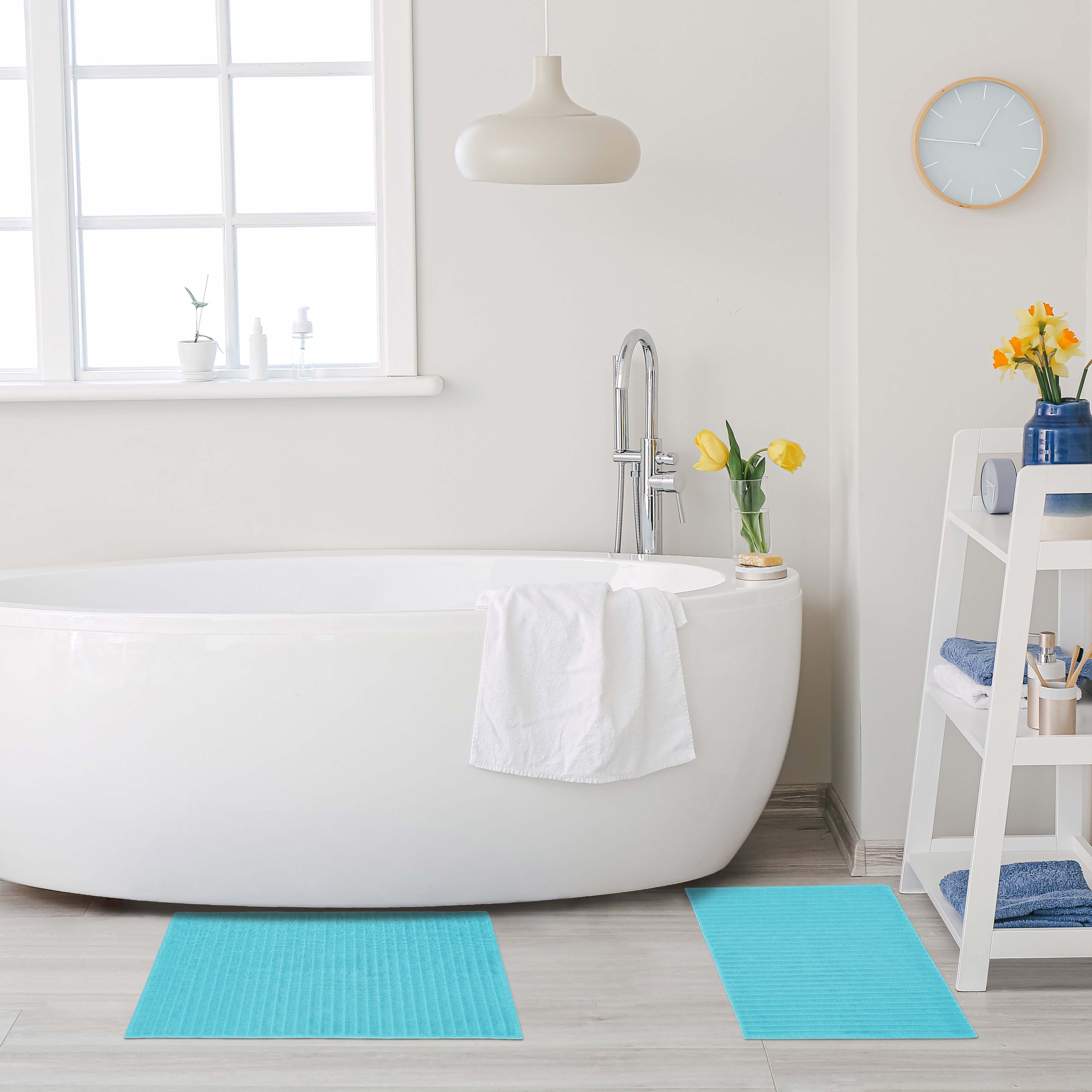 Cotton Eco Friendly 2 Piece Absorbent Bath Mat Set - Omnigoodsstore