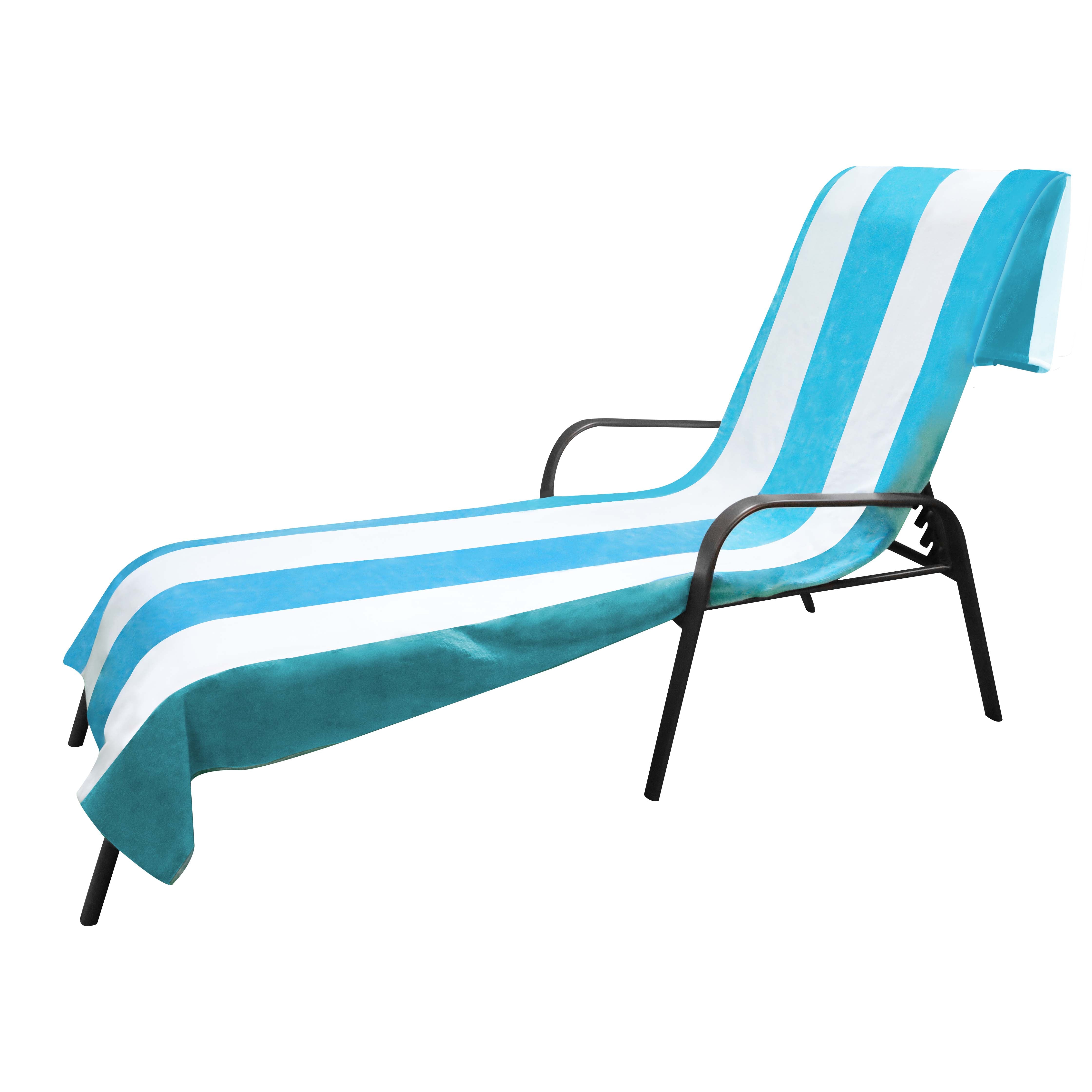 Cotton Standard Size Cabana Stripe Chaise Lounge Chair Cover - Omnigoodsstore