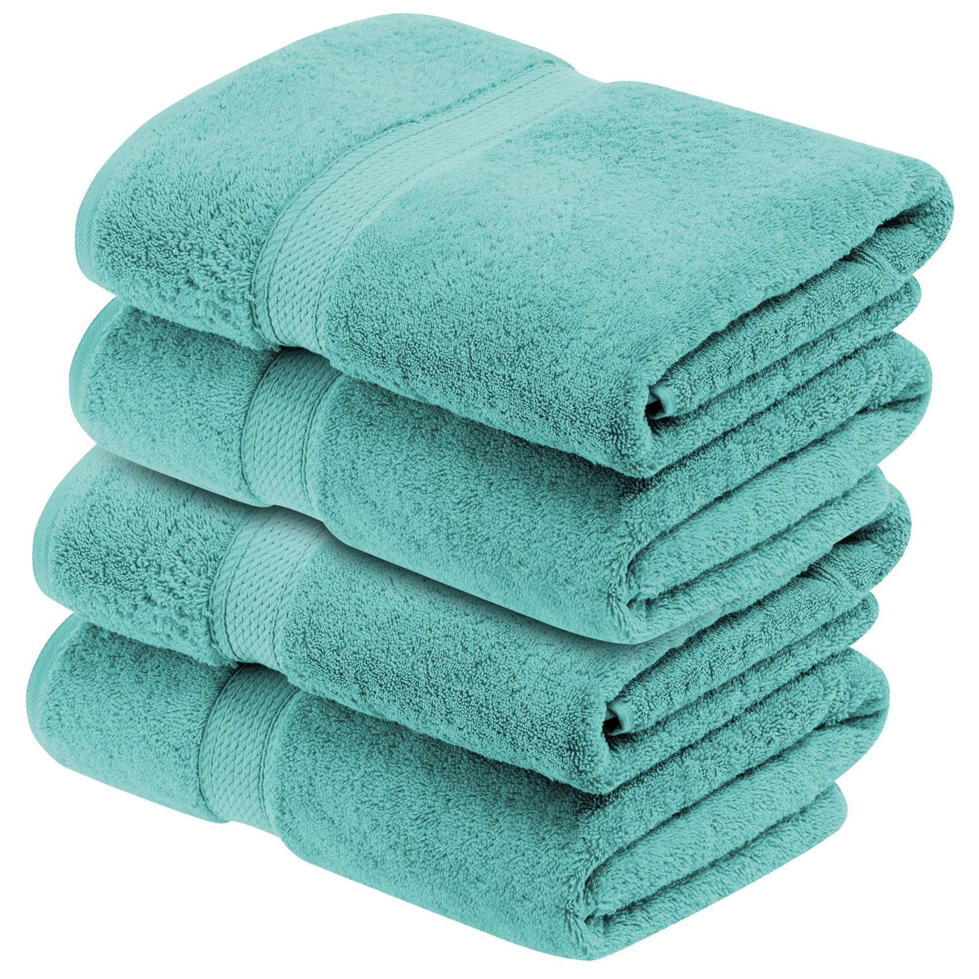 Egyptian Cotton Pile Plush Heavyweight Soft 4 Piece Bath Towel Set - Omnigoodsstore