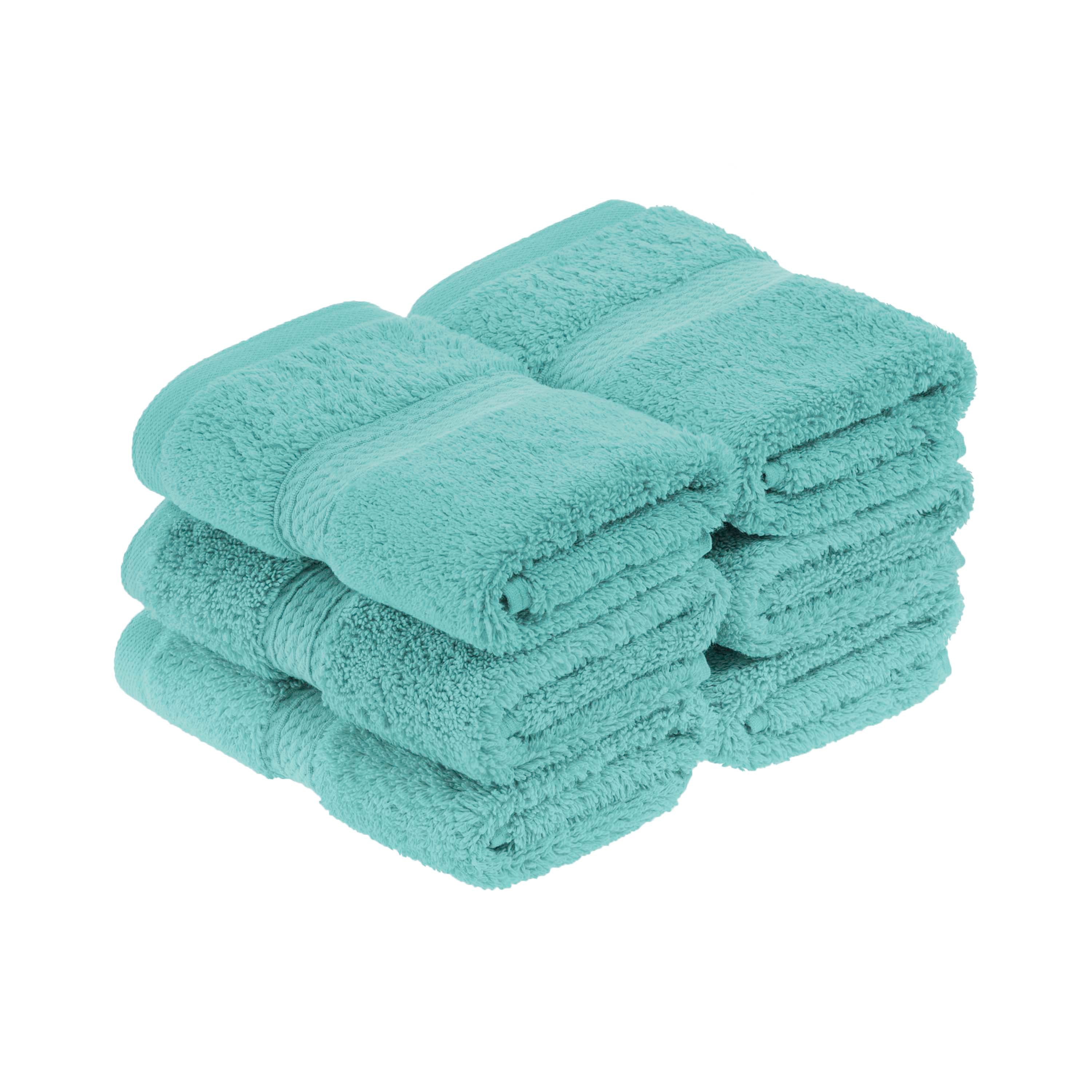 Egyptian Cotton Pile Plush Heavyweight Luxury Soft Face Towel Set of 6 - Omnigoodsstore