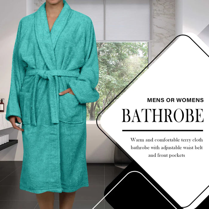 Cotton Ultra Soft Terry Adult Unisex Lightweight Luxury Bathrobe - Omnigoodsstore