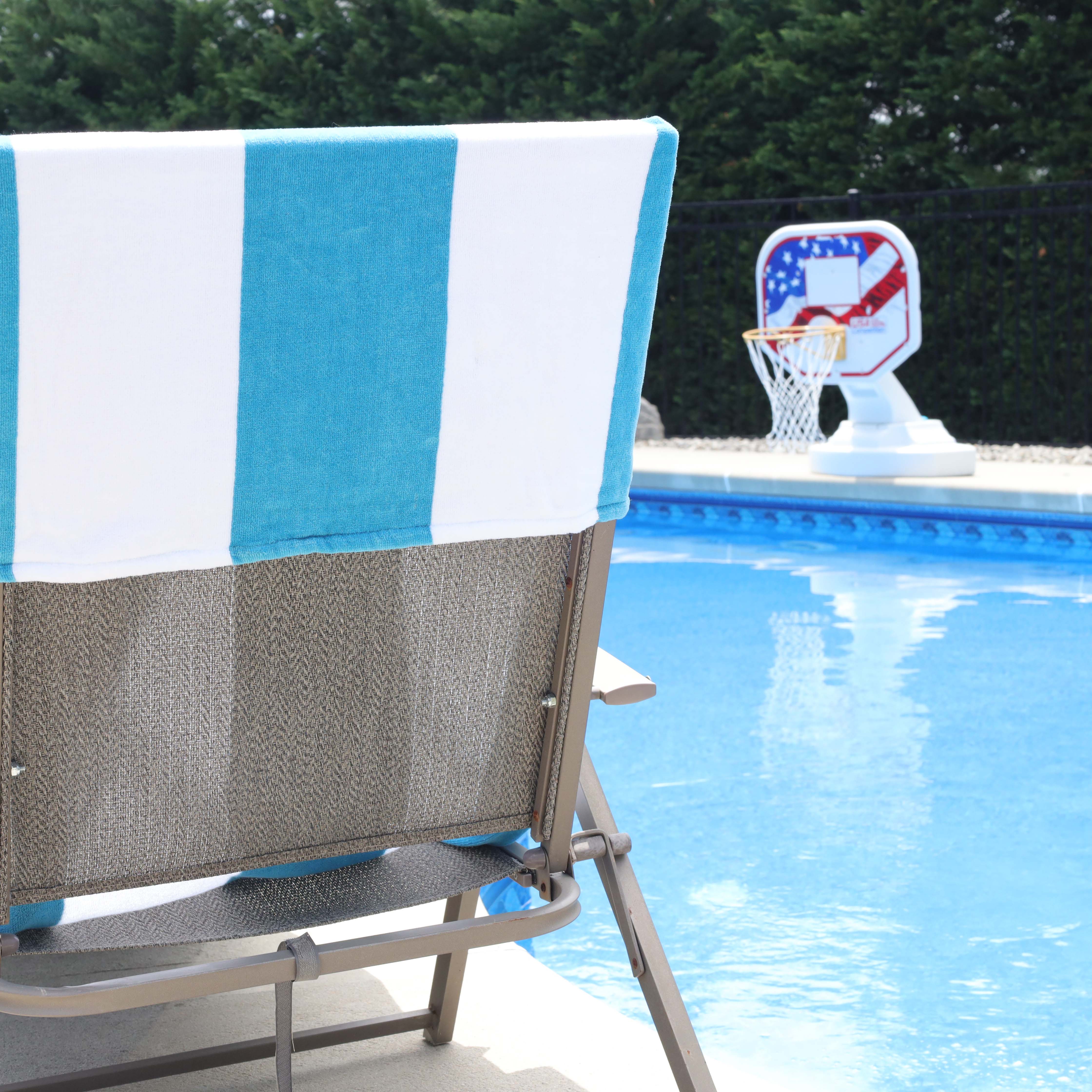 Cotton Standard Size Cabana Stripe Chaise Lounge Chair Cover - Omnigoodsstore
