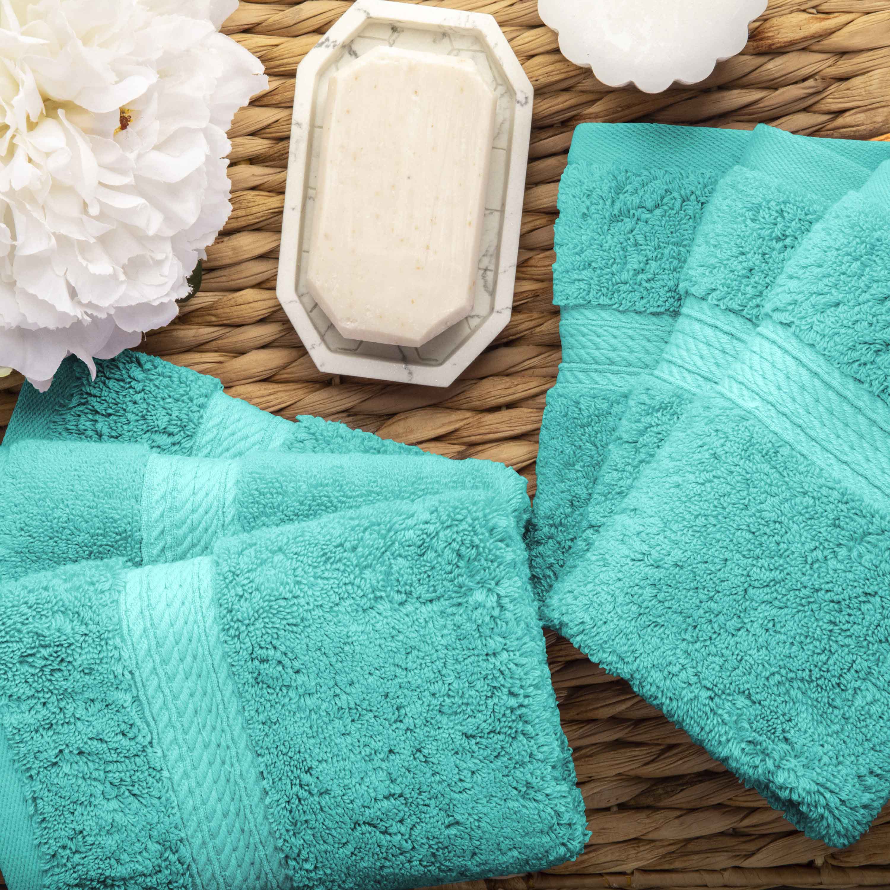 Egyptian Cotton Pile Plush Heavyweight Luxury Soft Hand Towel Set of 4 - Omnigoodsstore