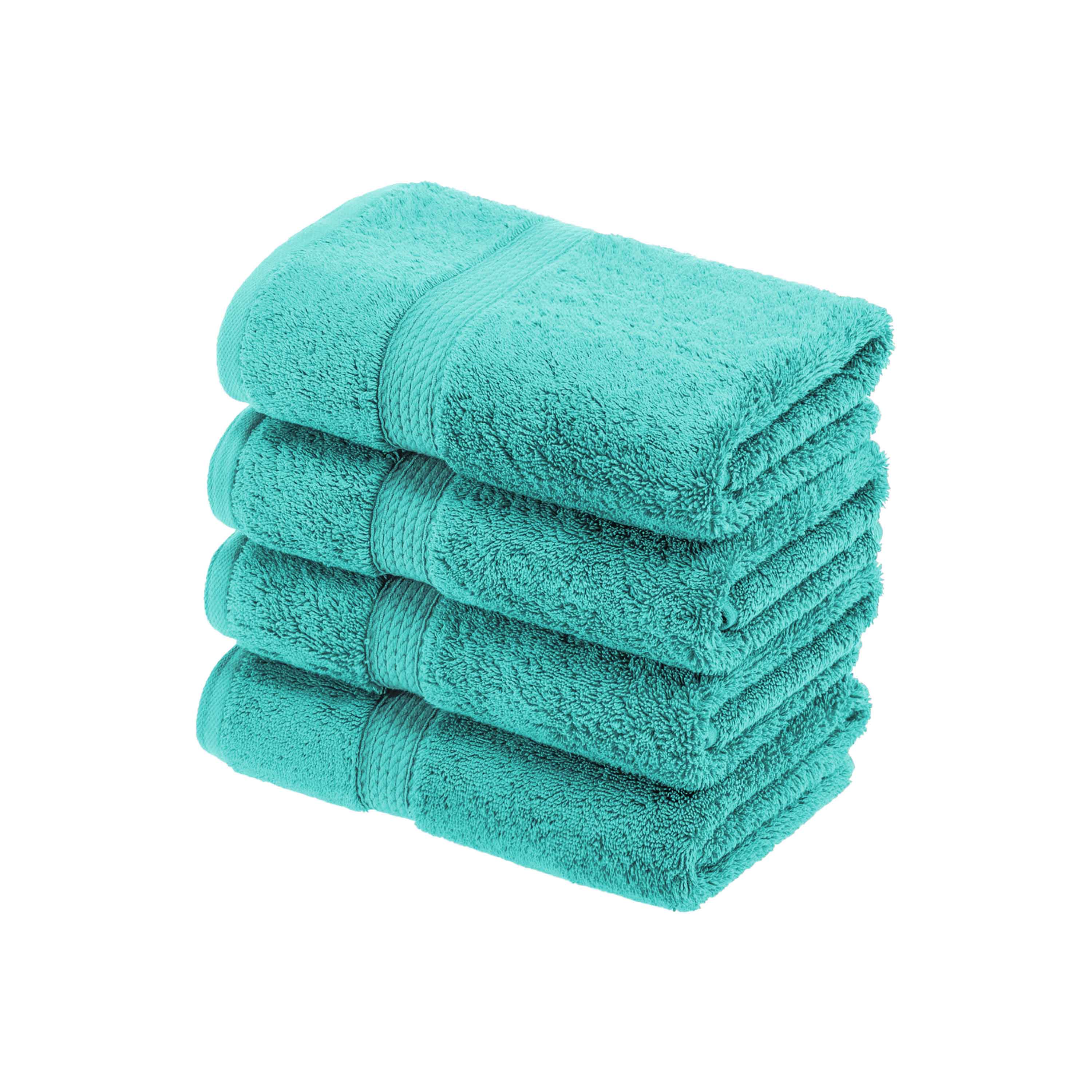 Egyptian Cotton Pile Plush Heavyweight Luxury Soft Hand Towel Set of 4 - Omnigoodsstore