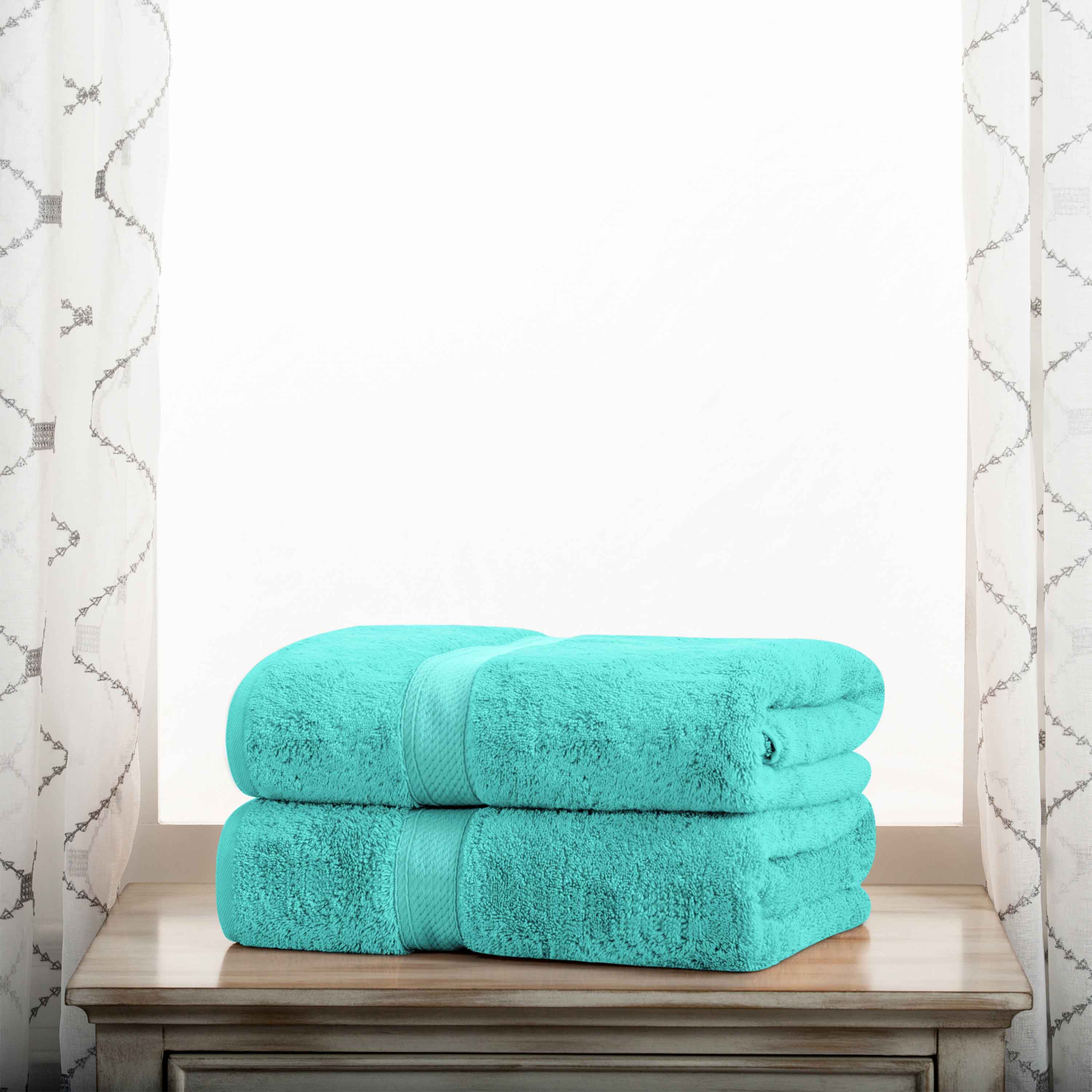 Egyptian Cotton Pile Plush Heavyweight Soft 2 Piece Bath Towel Set - Omnigoodsstore