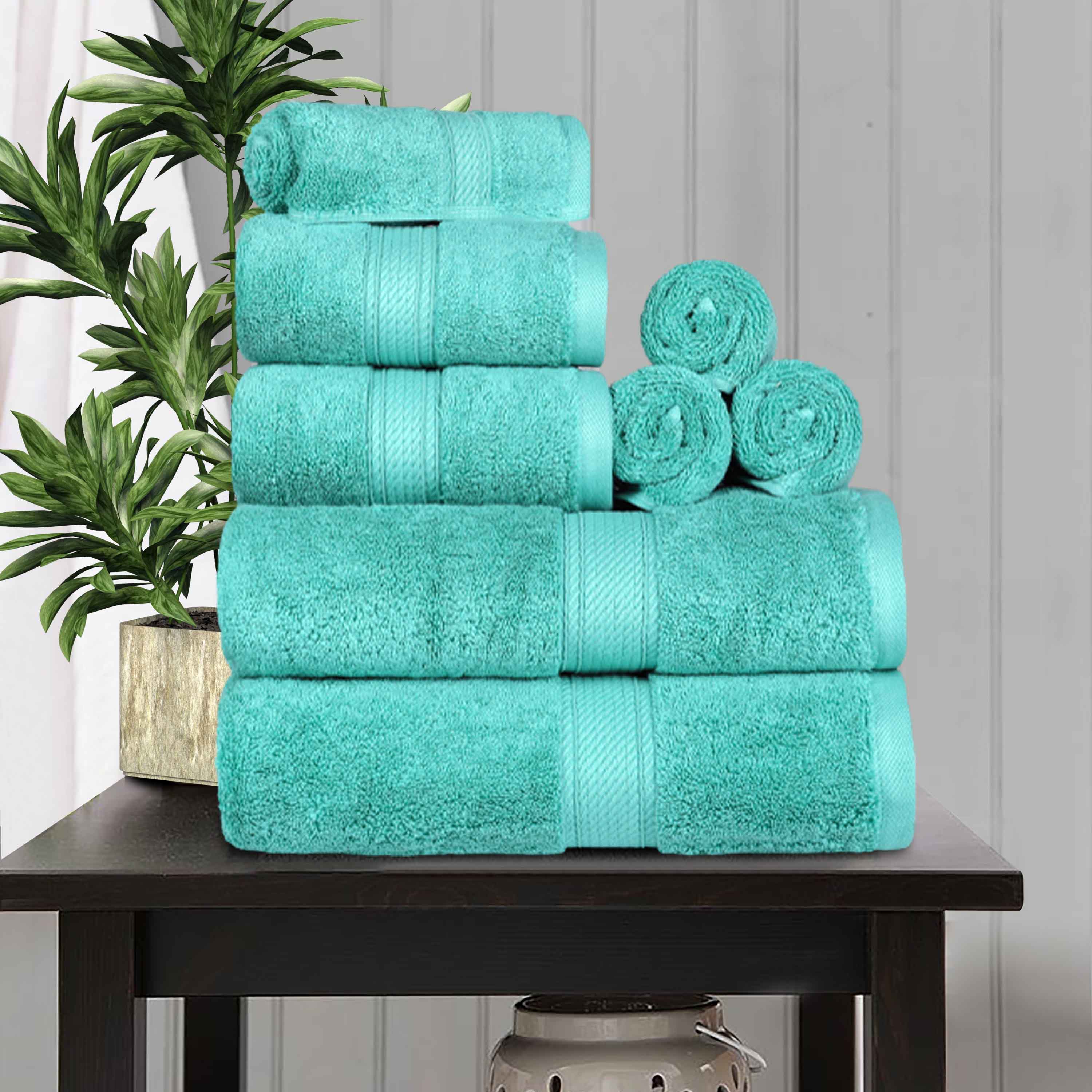 Egyptian Cotton Pile Plush Heavyweight Luxury Soft 8-Piece Towel Set - Omnigoodsstore