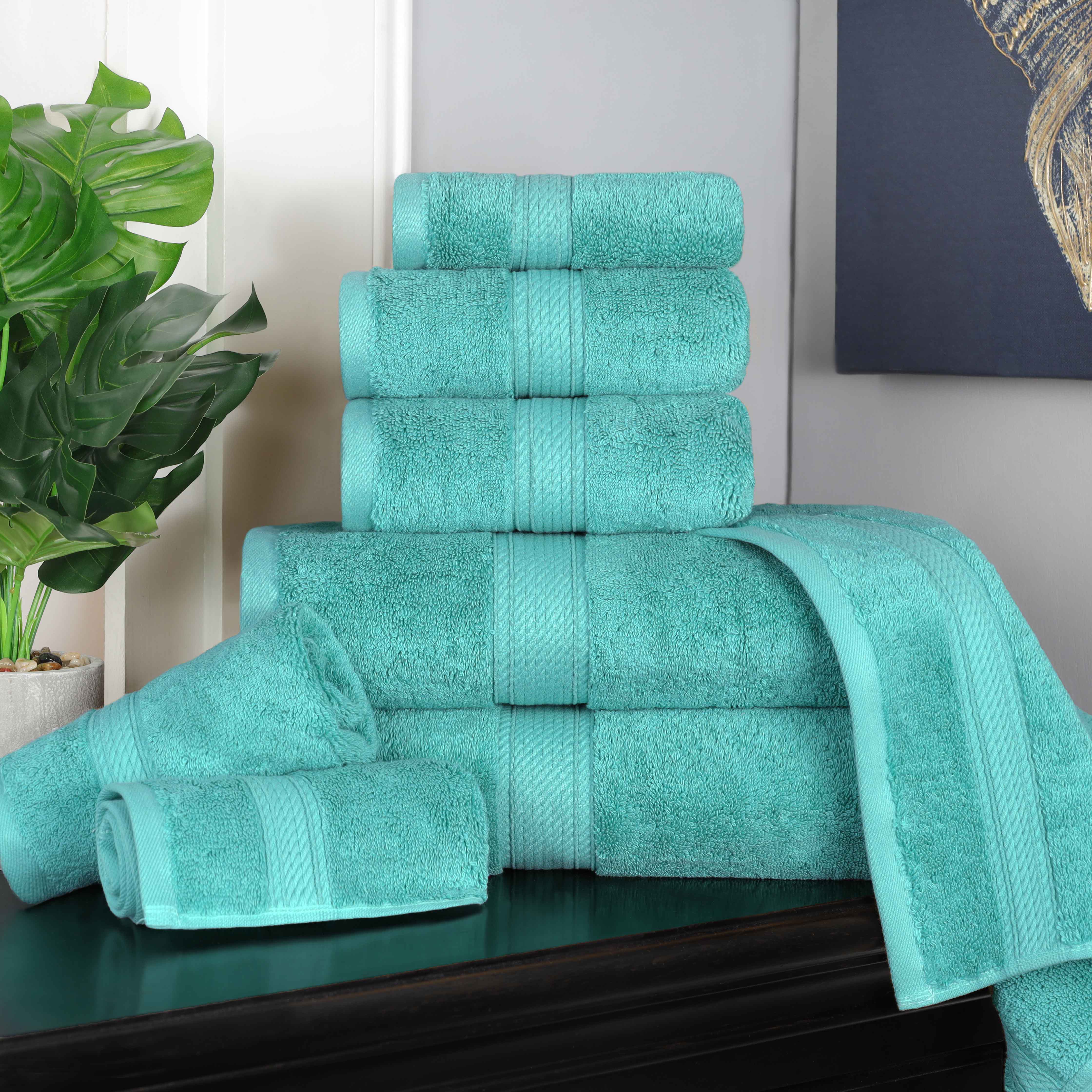 Egyptian Cotton Pile Plush Heavyweight Luxury Soft 8-Piece Towel Set - Omnigoodsstore