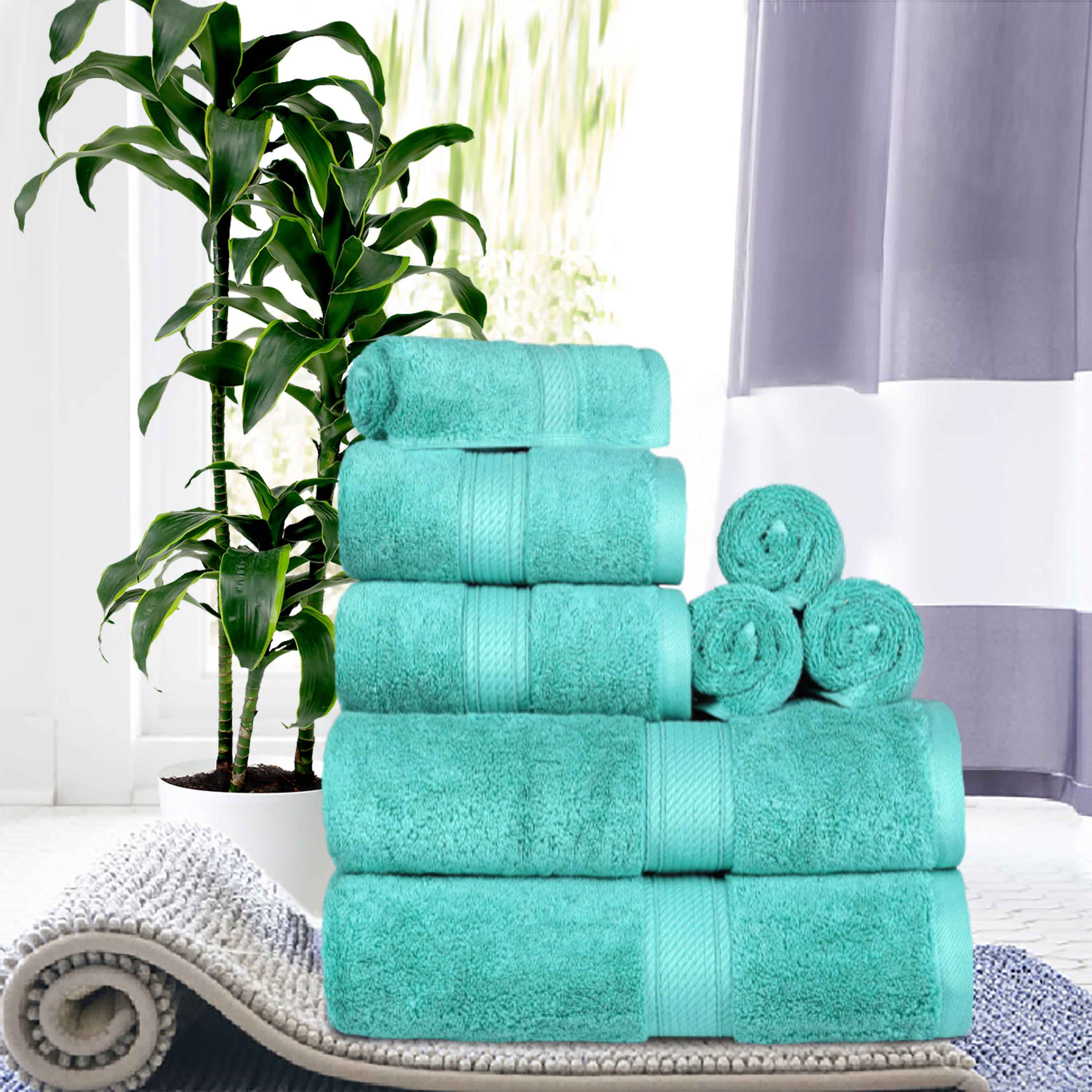 Egyptian Cotton Pile Plush Heavyweight Luxury Soft 8-Piece Towel Set - Omnigoodsstore