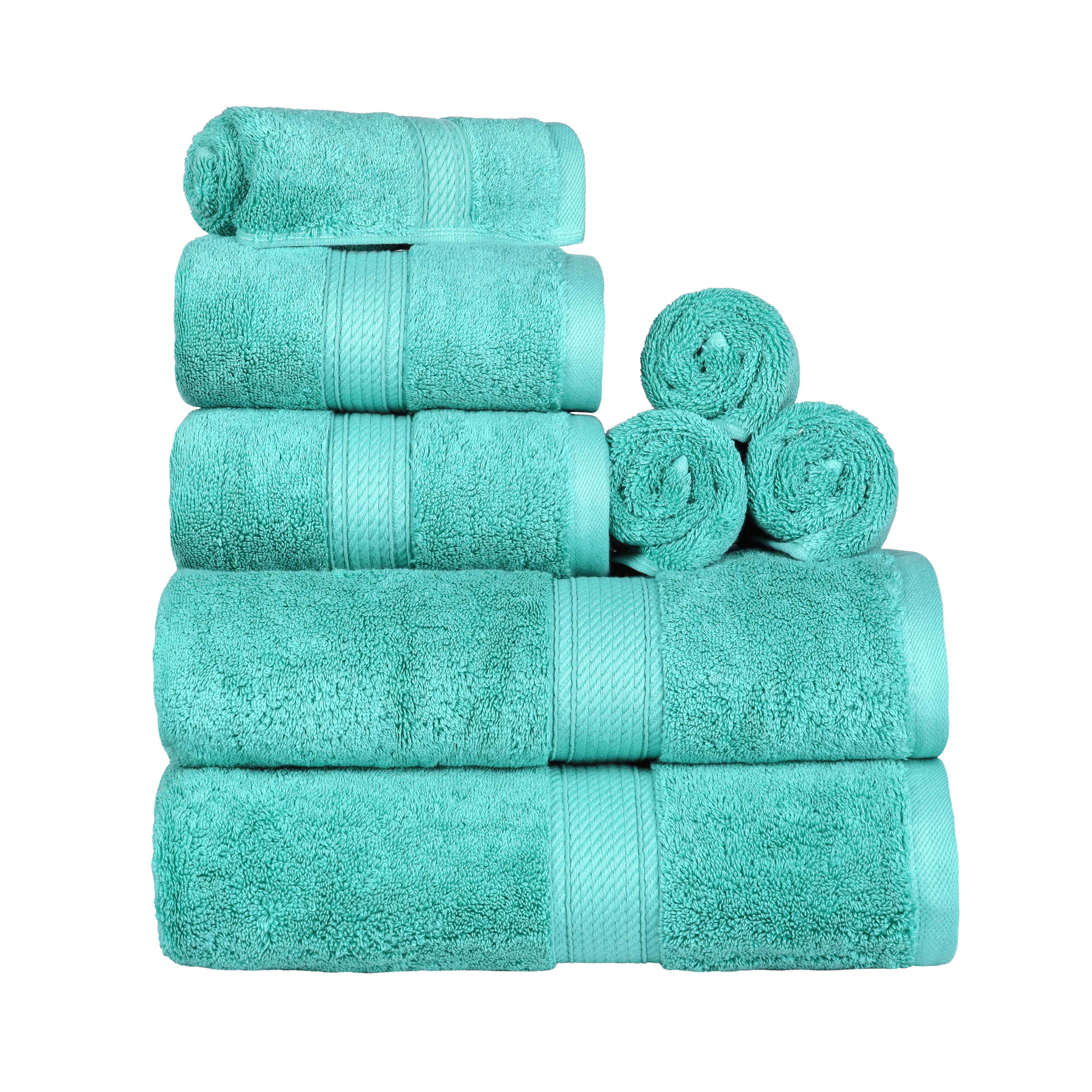 Egyptian Cotton Pile Plush Heavyweight Luxury Soft 8-Piece Towel Set - Omnigoodsstore