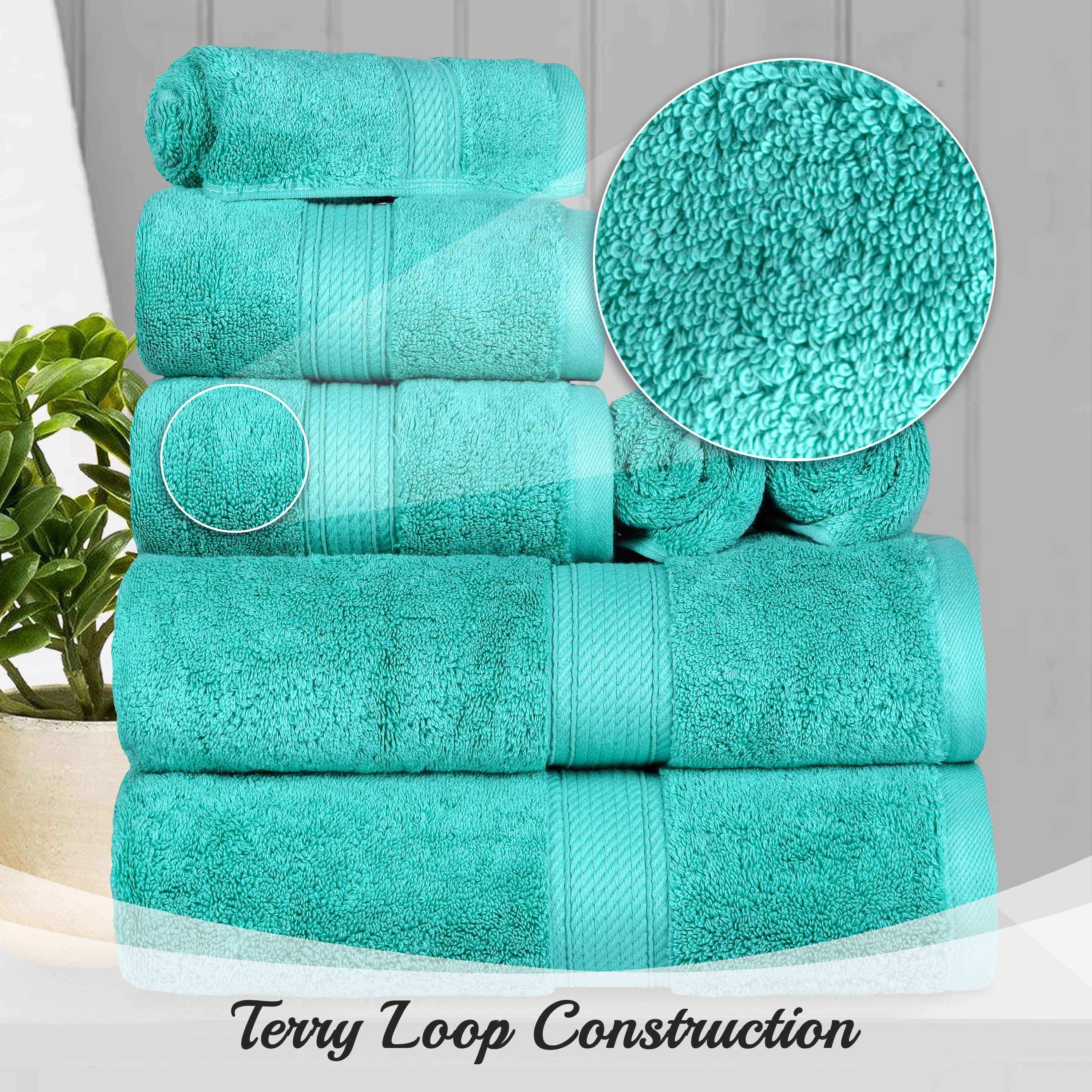 Egyptian Cotton Pile Plush Heavyweight Luxury Soft 8-Piece Towel Set - Omnigoodsstore