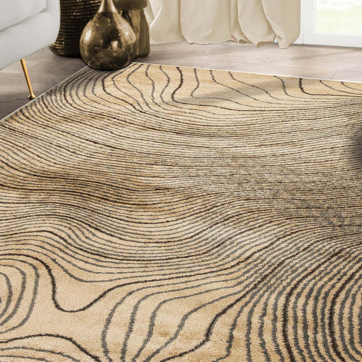 Veer Modern Abstract Wood Grain Indoor Area Rug or Runner - Omnigoodsstore