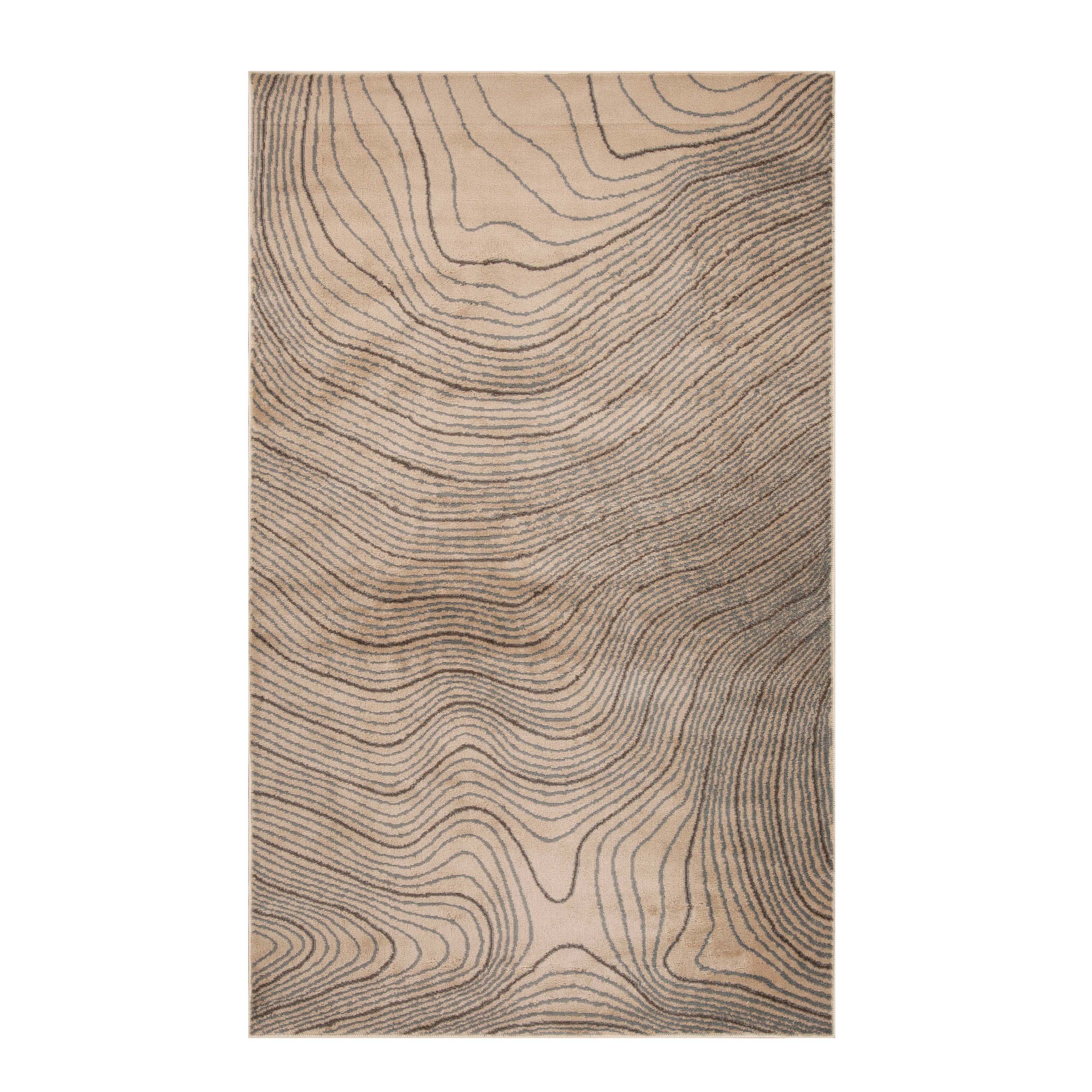 Veer Modern Abstract Wood Grain Indoor Area Rug or Runner - Omnigoodsstore
