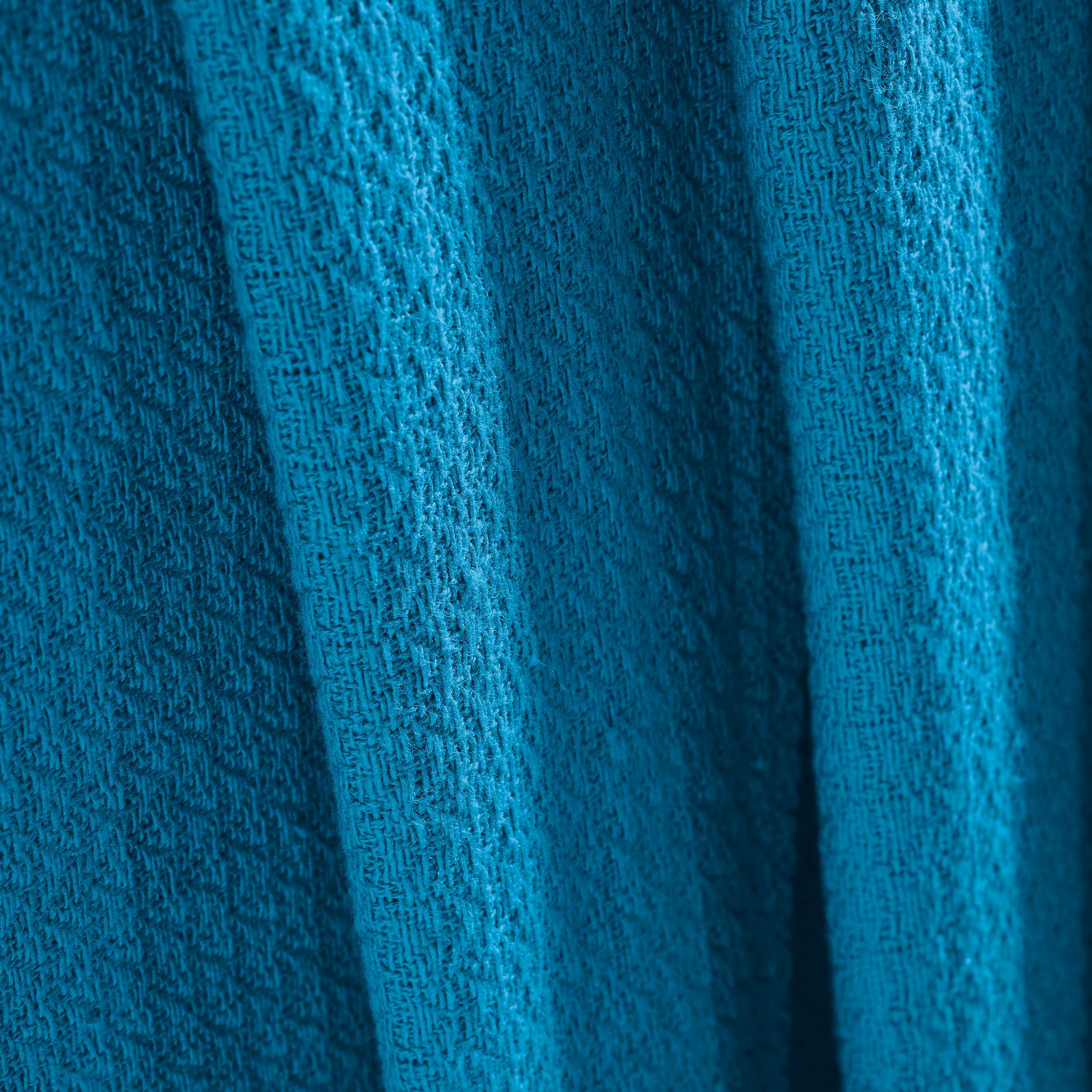 Textured Cotton Weave Solid Waffle Blanket or Throw - Omnigoodsstore