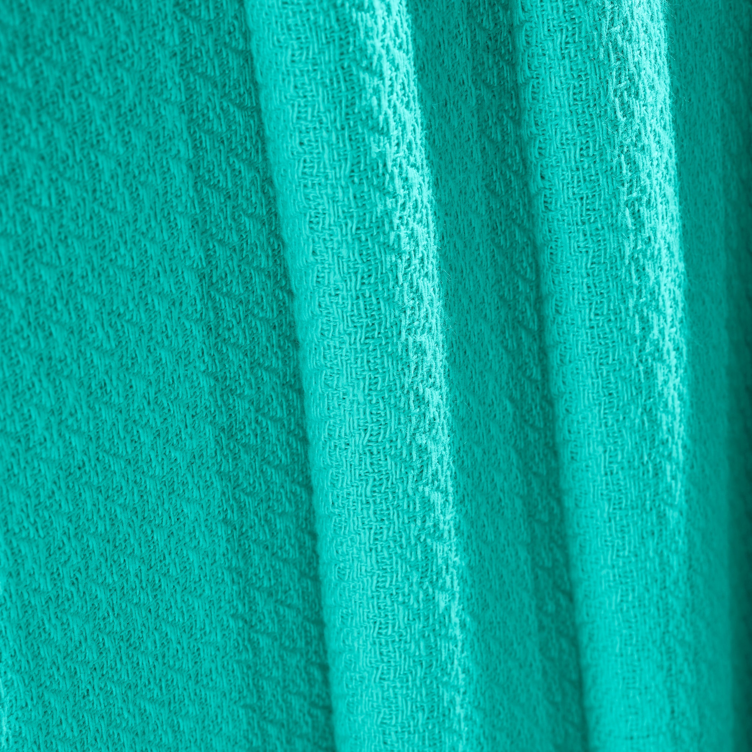 Textured Cotton Weave Solid Waffle Blanket or Throw - Omnigoodsstore