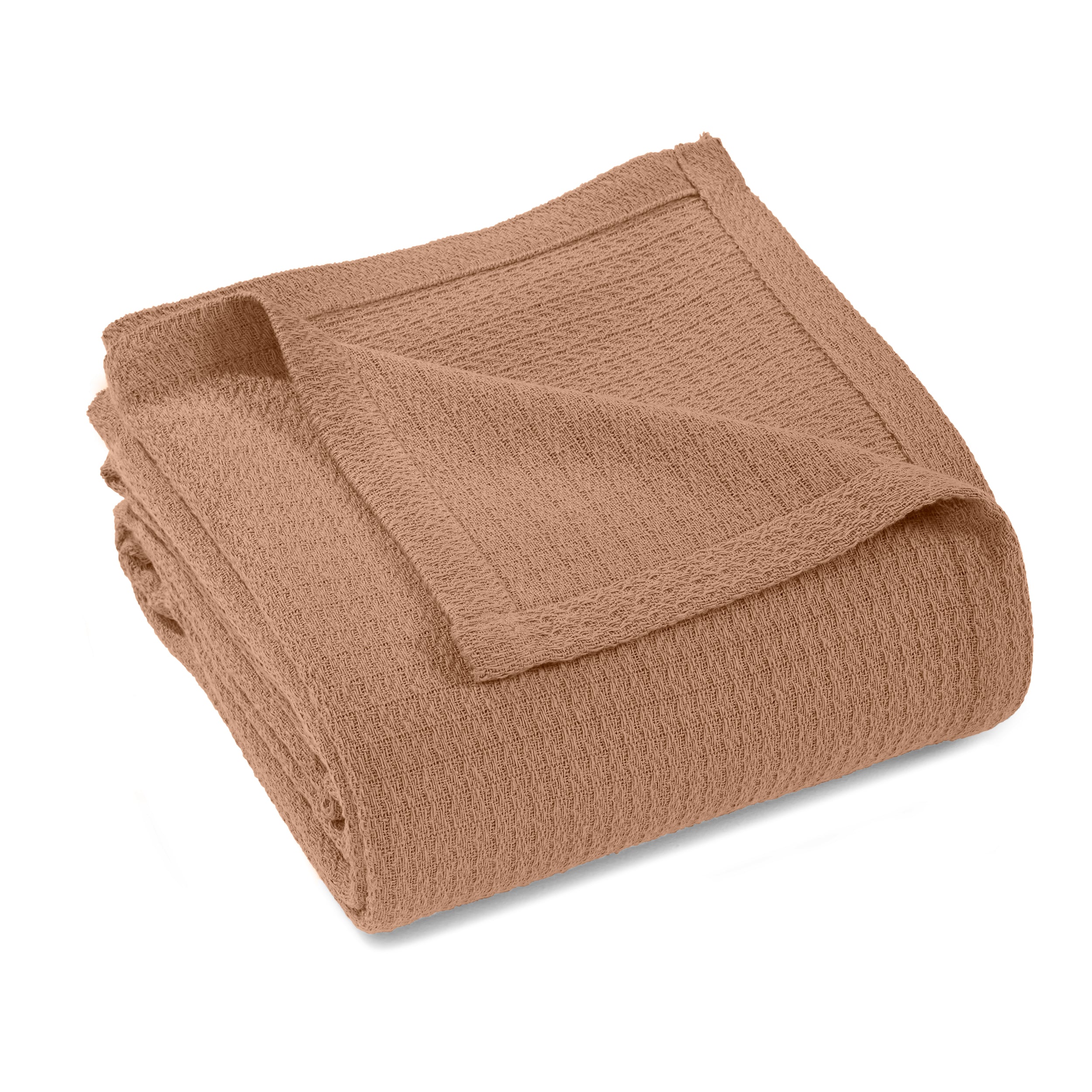 Textured Cotton Weave Solid Waffle Blanket or Throw - Omnigoodsstore