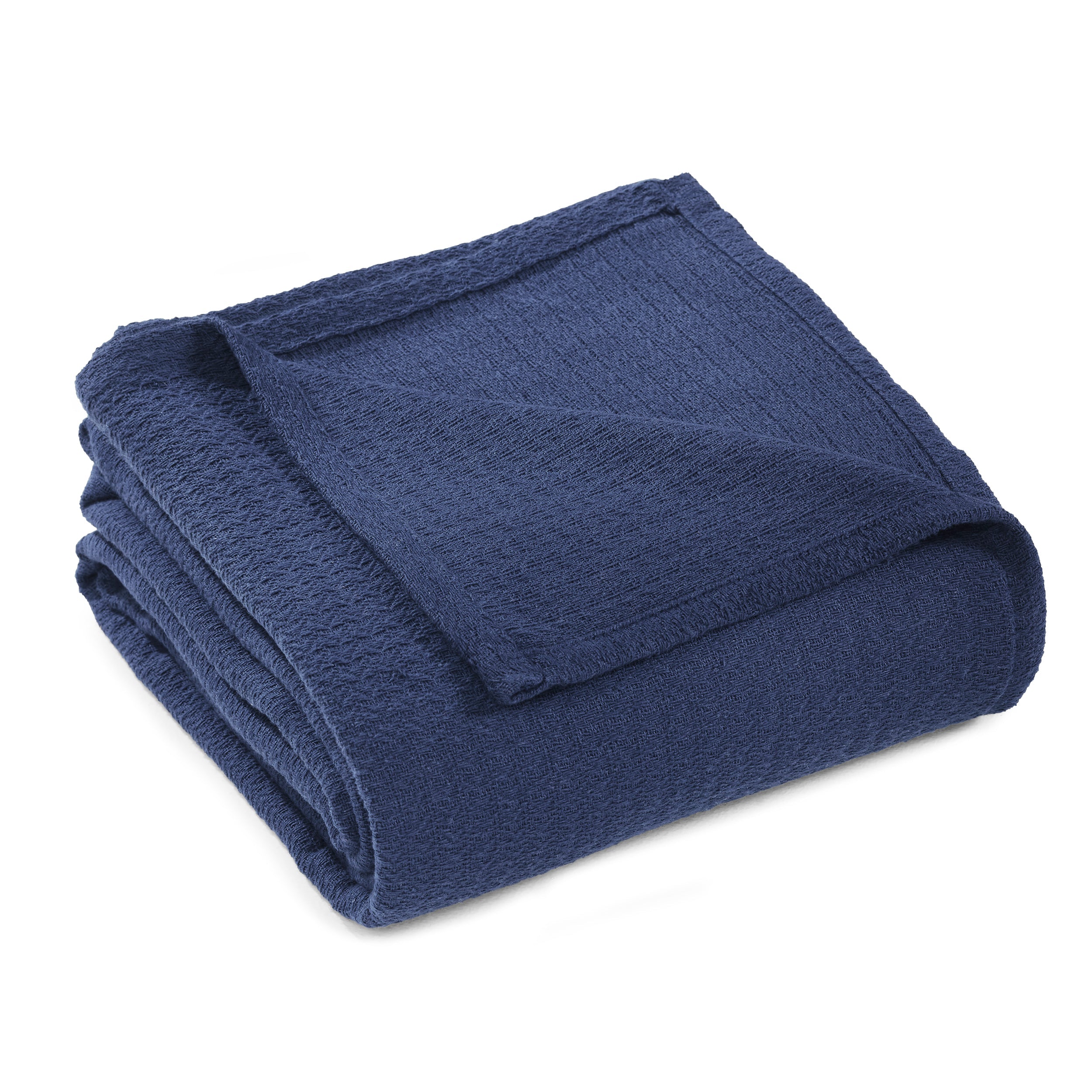 Textured Cotton Weave Solid Waffle Blanket or Throw - Omnigoodsstore