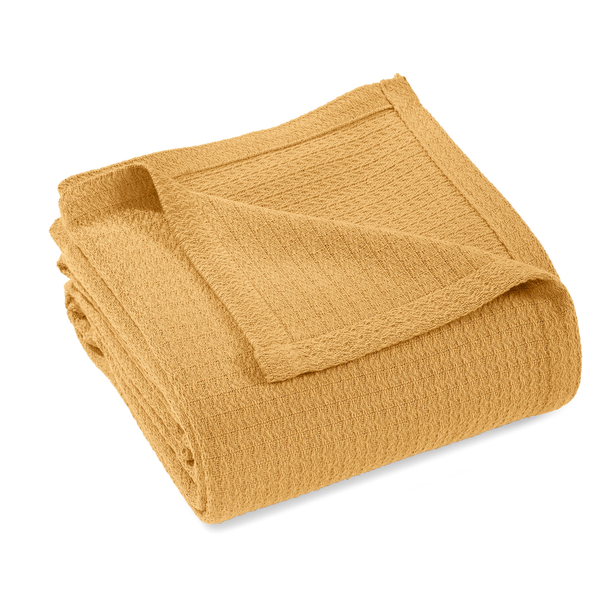 Textured Cotton Weave Solid Waffle Blanket or Throw - Omnigoodsstore