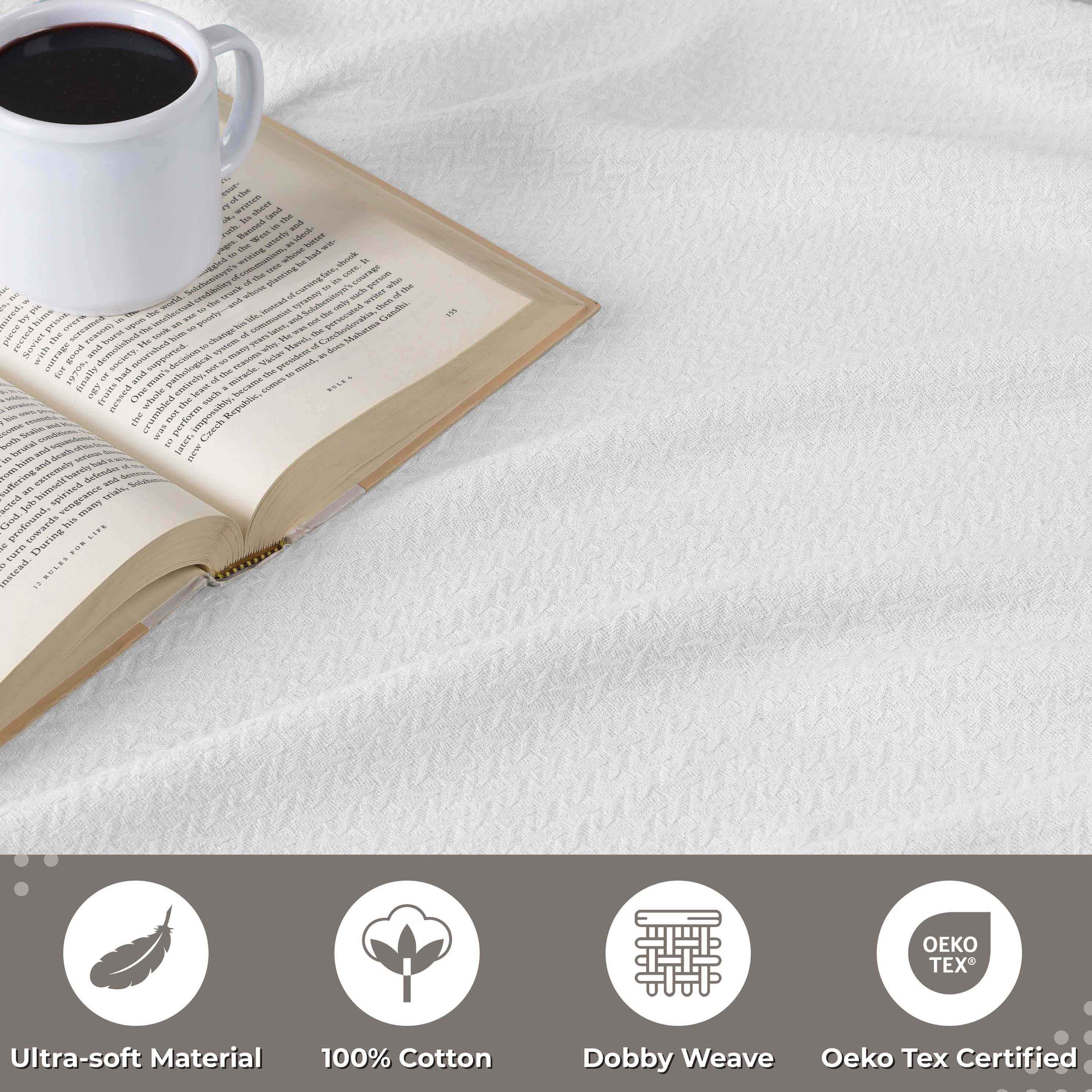 Nobel Cotton Textured Chevron Lightweight Woven Blanket - Omnigoodsstore