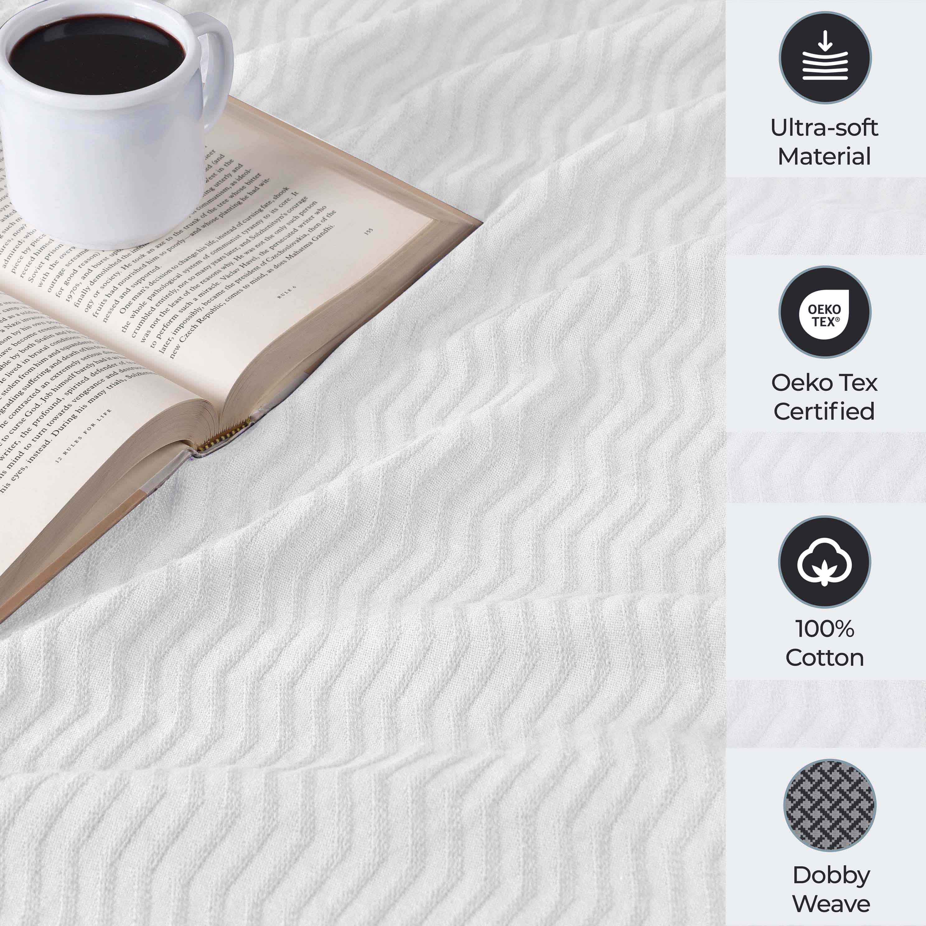 Jena Cotton Textured Chevron Lightweight Woven Blanket - Omnigoodsstore