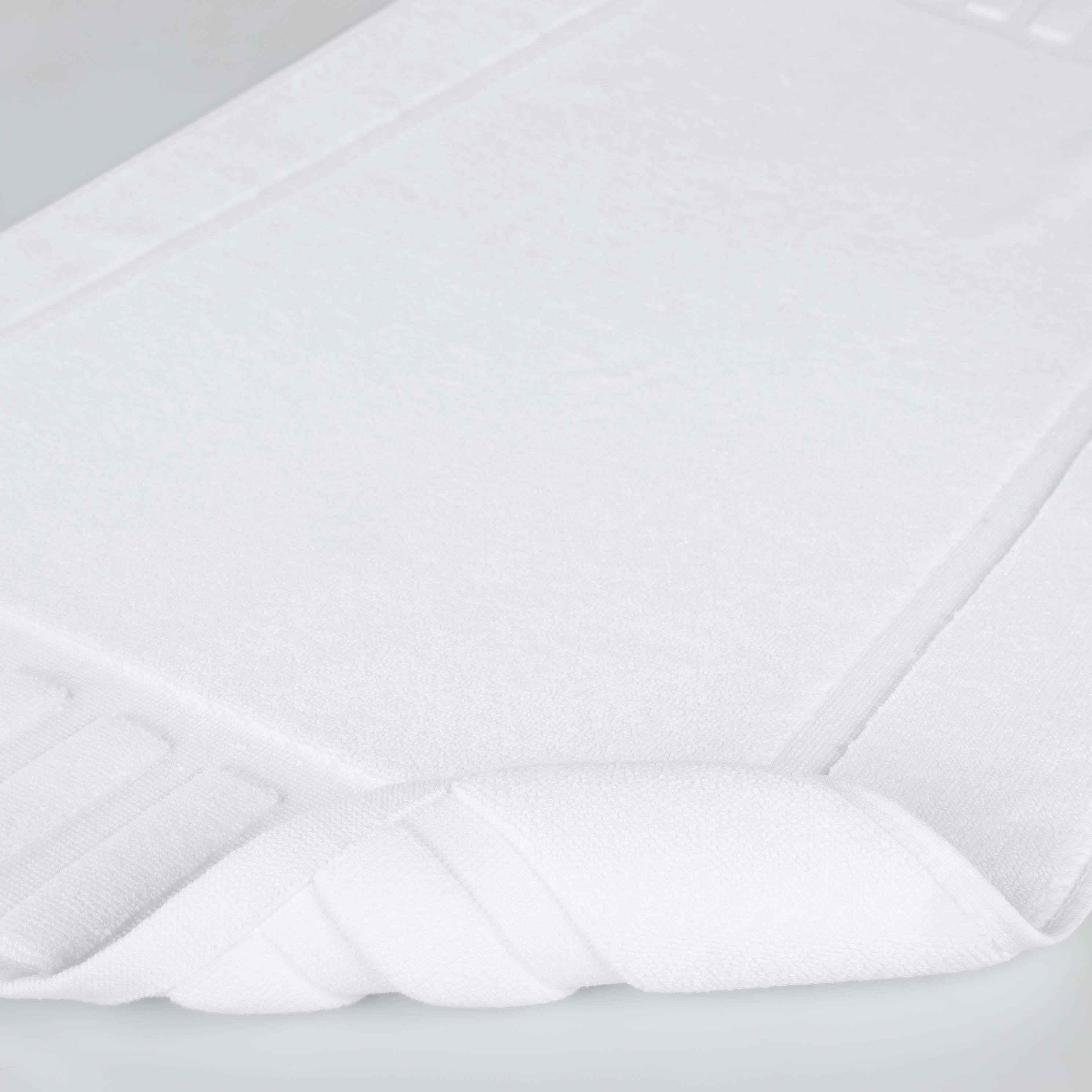 Leo Cotton Solid Modern Geometric Border Absorbent Bath Mat, Set of 2 - Omnigoodsstore