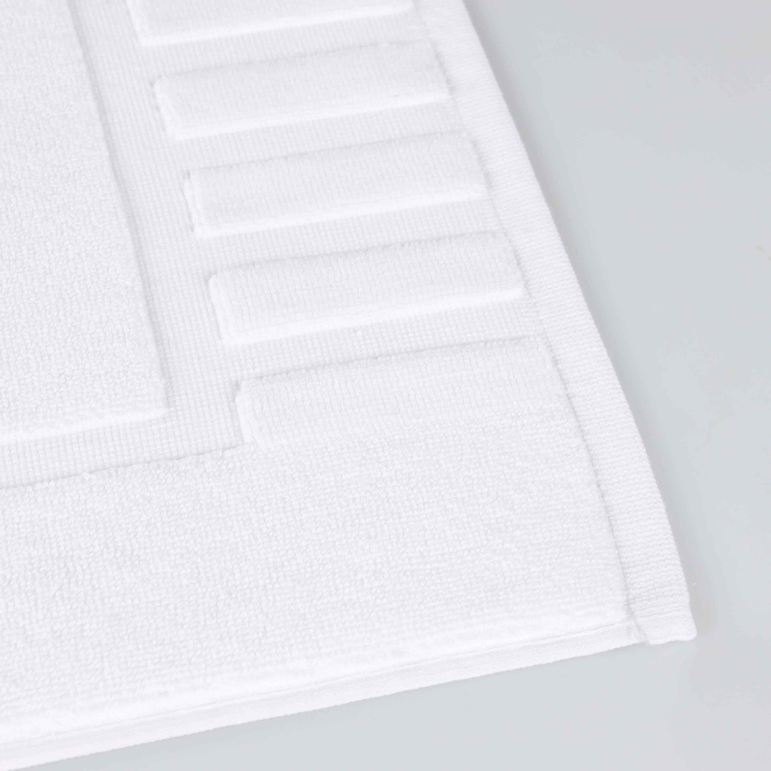 Leo Cotton Solid Modern Geometric Border Absorbent Bath Mat, Set of 2 - Omnigoodsstore