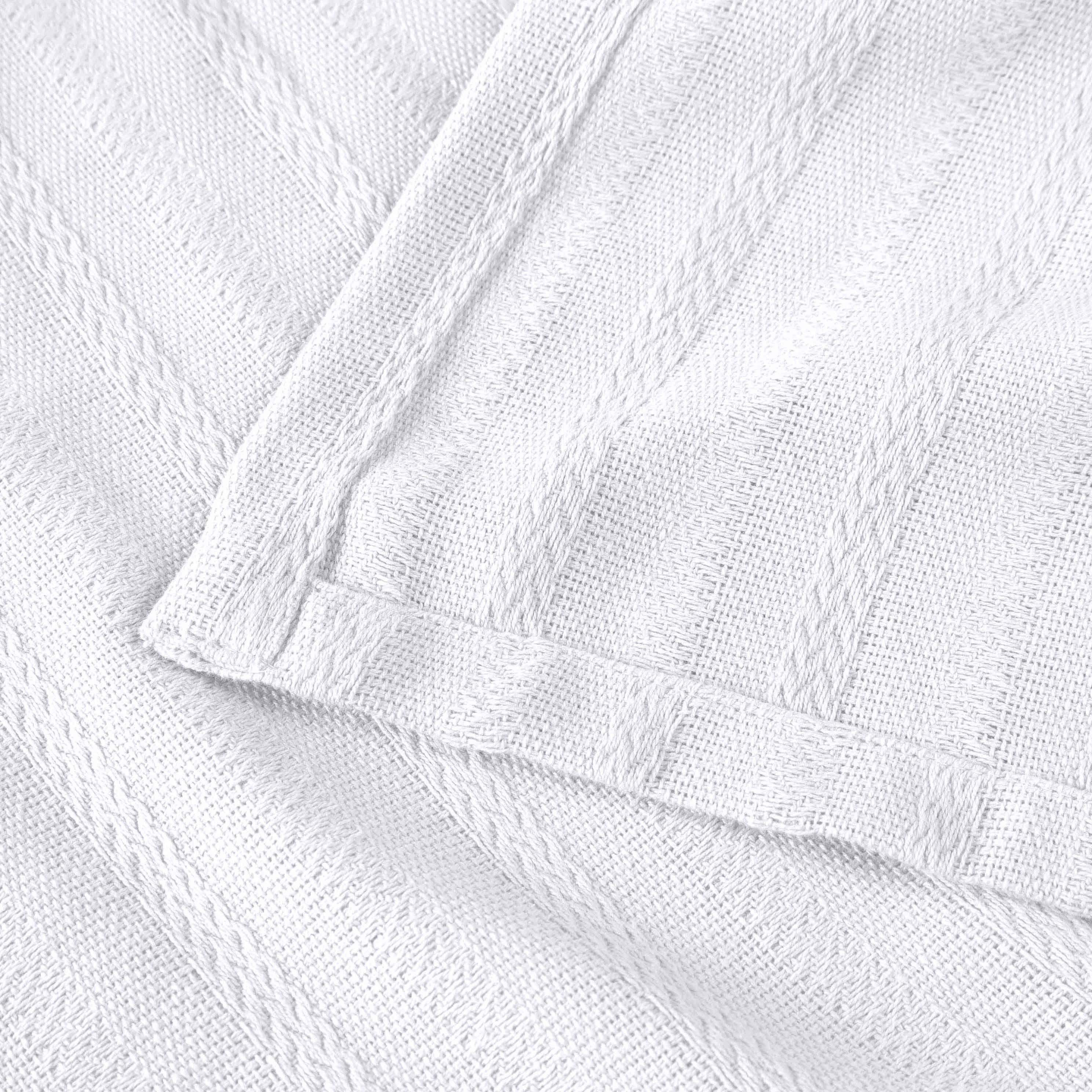 Clara Cotton Textured Striped Lightweight Woven Blanket - Omnigoodsstore