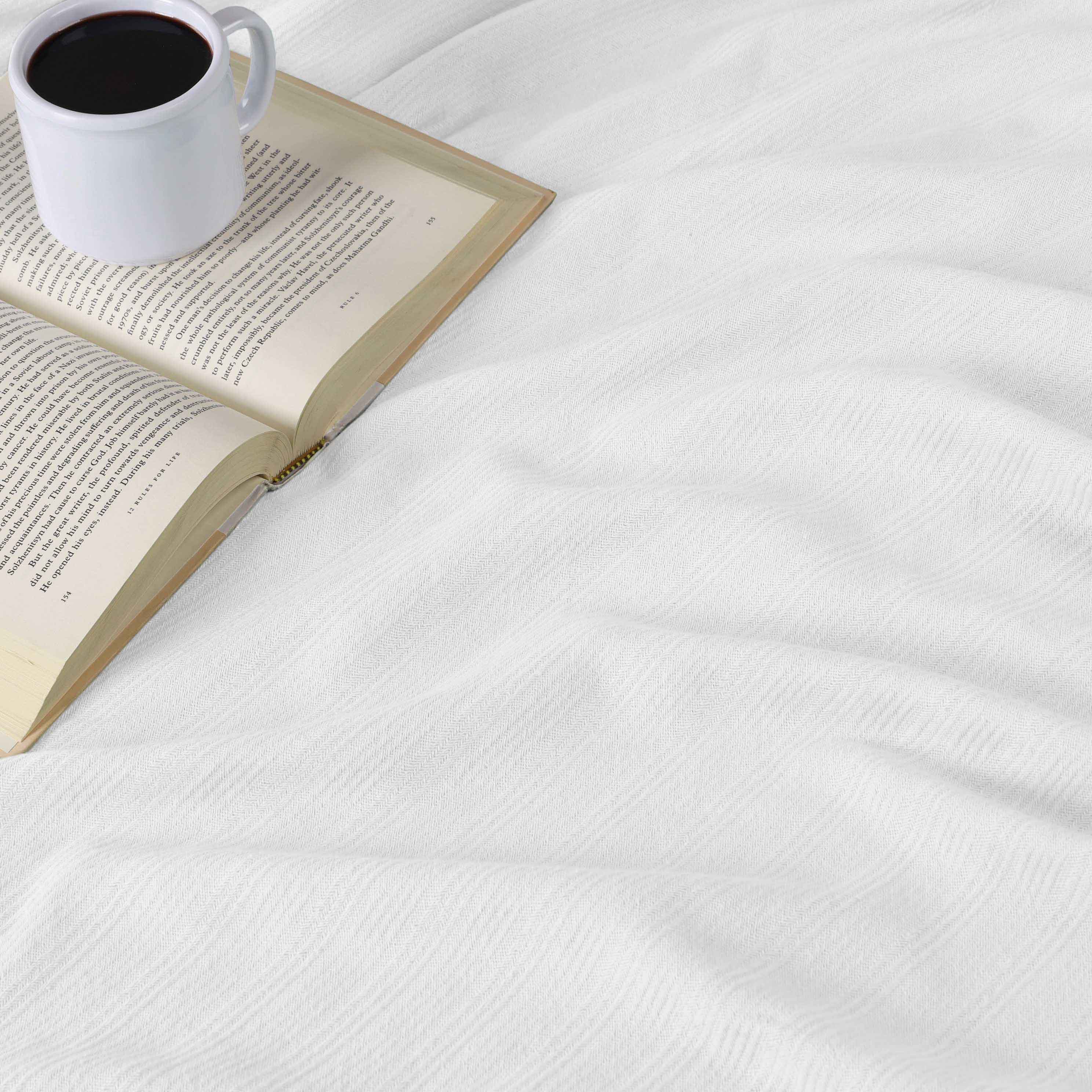 Milan Cotton Textured Striped Lightweight Woven Blanket - Omnigoodsstore