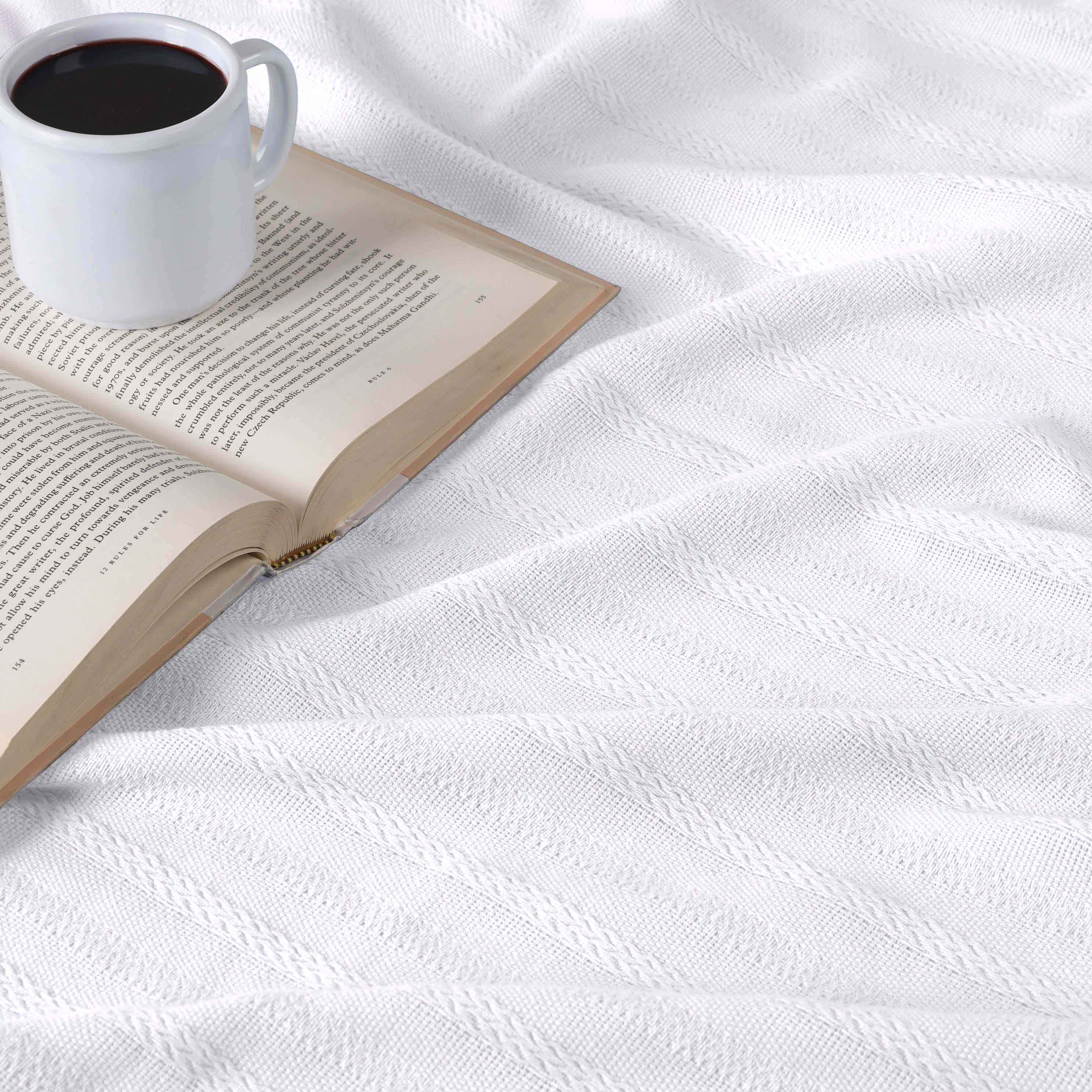 Clara Cotton Textured Striped Lightweight Woven Blanket - Omnigoodsstore