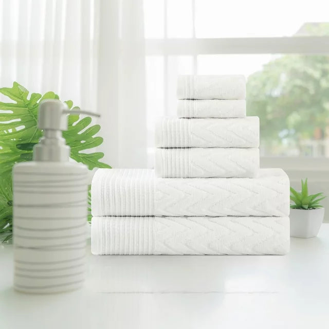 Chevron Cotton 6 Piece Towel Set - Omnigoodsstore