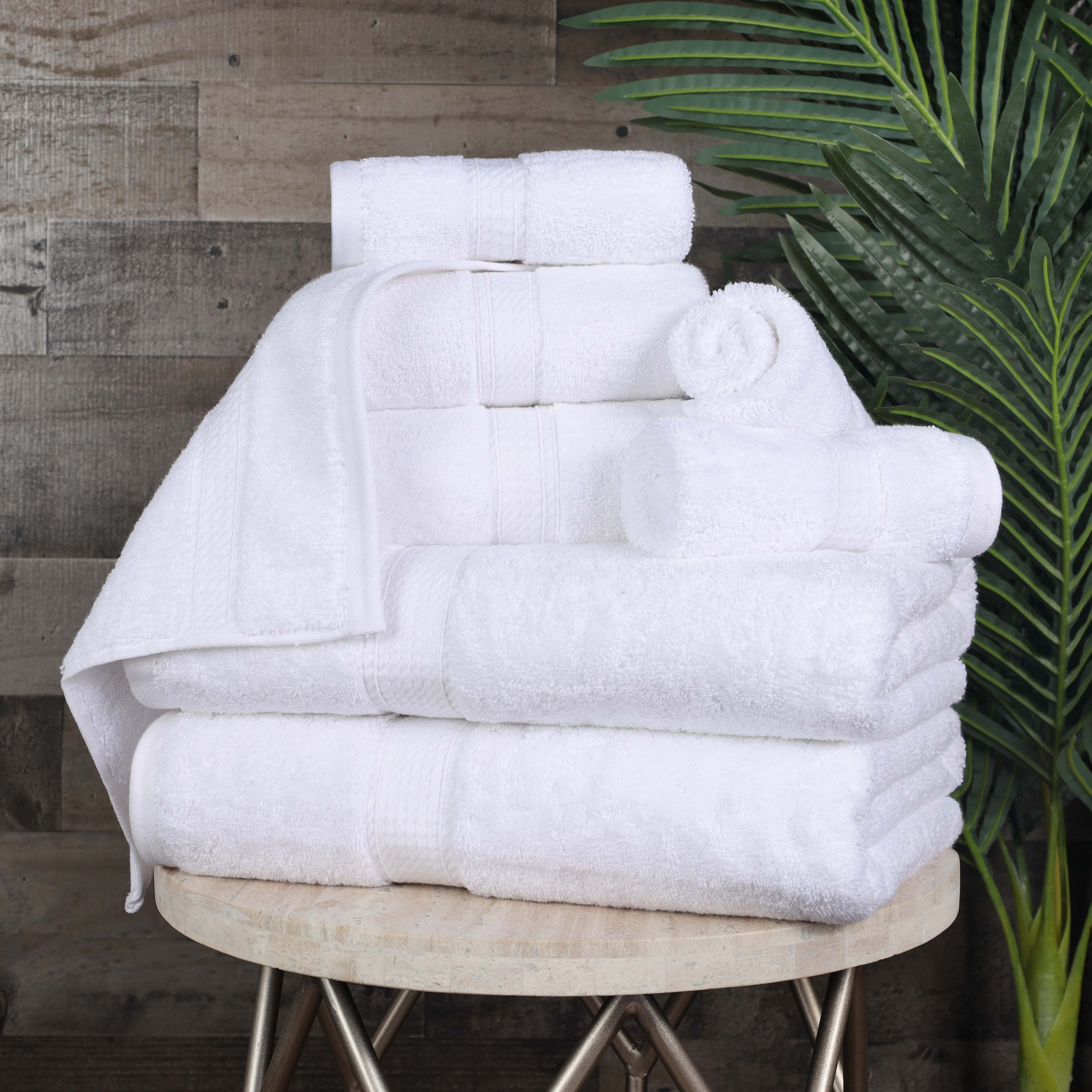 Egyptian Cotton Pile Plush Heavyweight Luxury Soft 8-Piece Towel Set - Omnigoodsstore