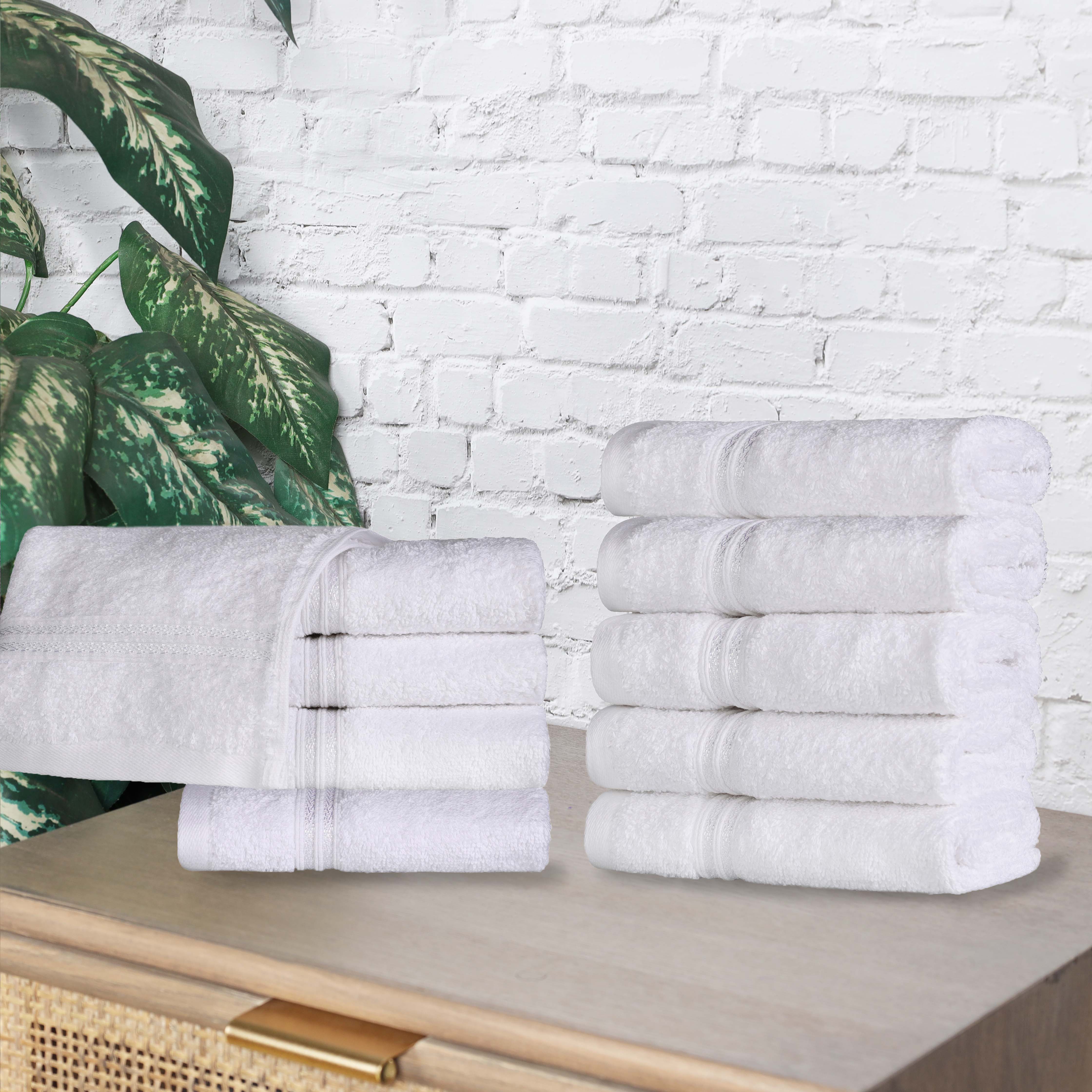 Egyptian Cotton Solid Face Towel Set of 10 - Omnigoodsstore