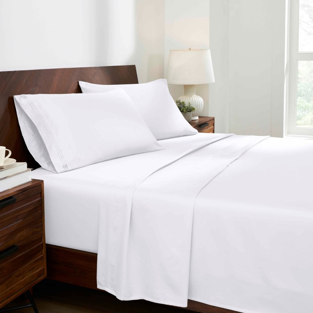 1000 Thread Count Egyptian Cotton Bed Sheet Set Olympic Queen - Omnigoodsstore