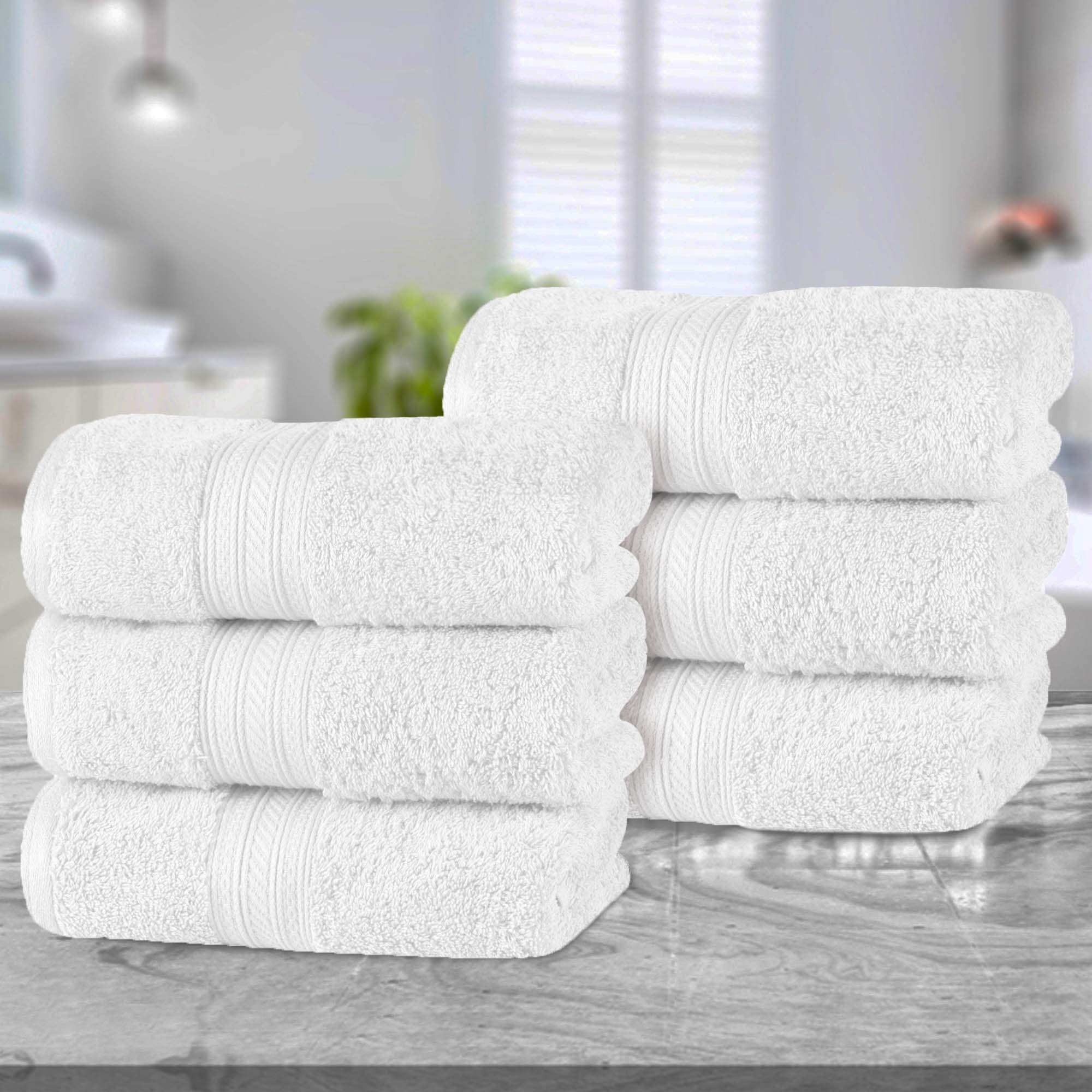 Atlas Cotton Plush Absorbent Heavyweight Luxury Hand Towel Set of 6 - Omnigoodsstore