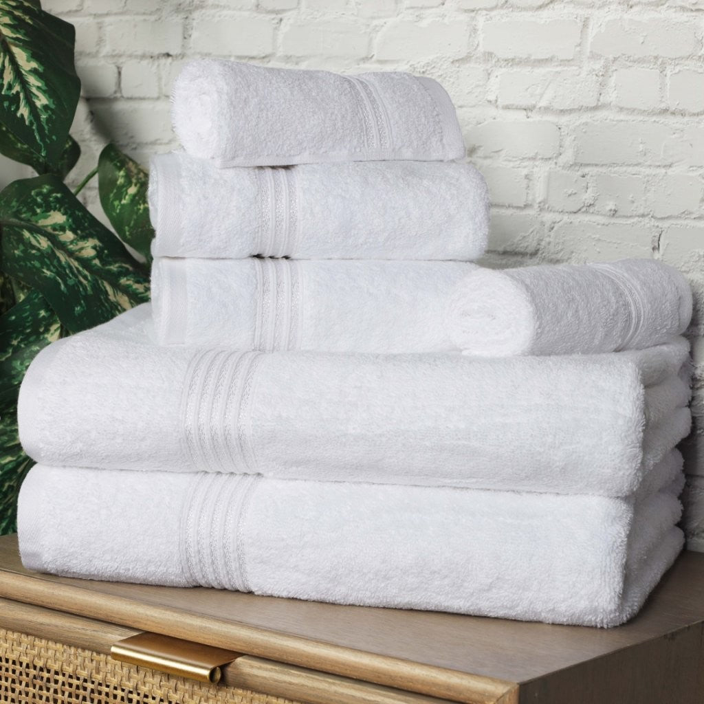 Egyptian Cotton Highly Absorbent Solid 6-Piece Ultra Soft Towel Set - Omnigoodsstore