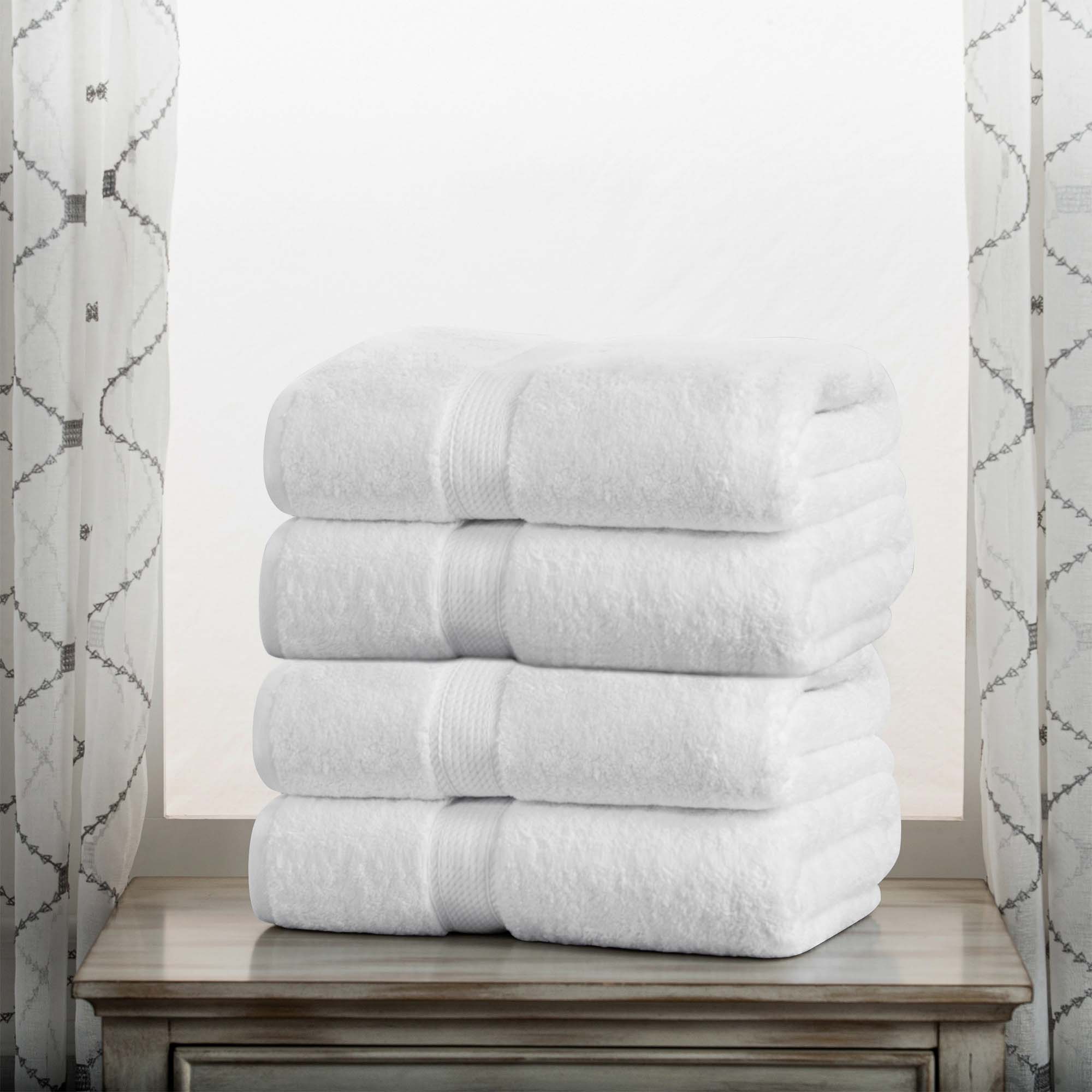 Egyptian Cotton Pile Plush Heavyweight Soft 4 Piece Bath Towel Set - Omnigoodsstore