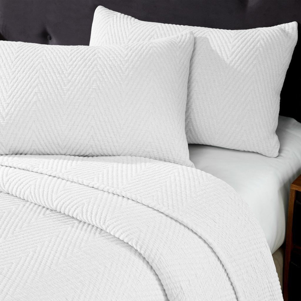 Aswan Cotton Medium Weight Chevron Woven Coverlet - Omnigoodsstore